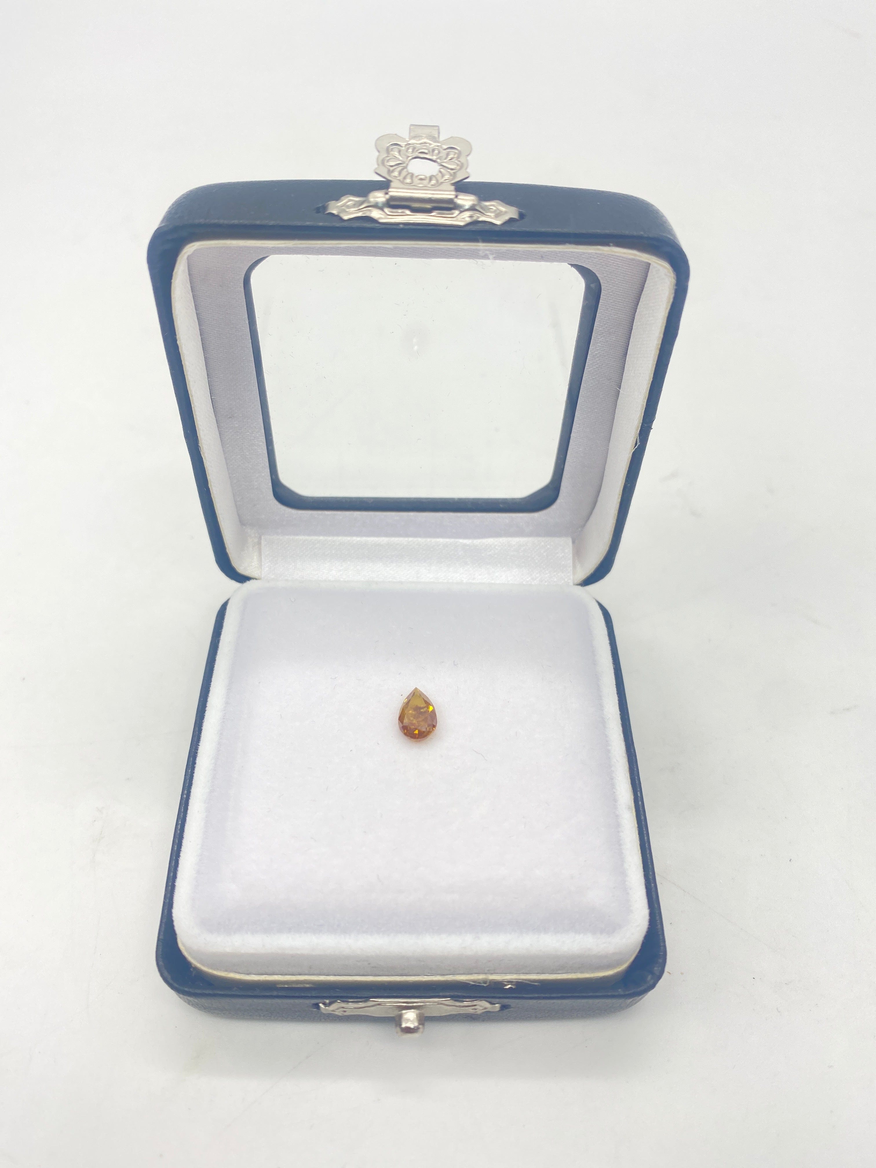 Luxury Promise 0.75ct ORANGE PEAR Rough Cut Diamond