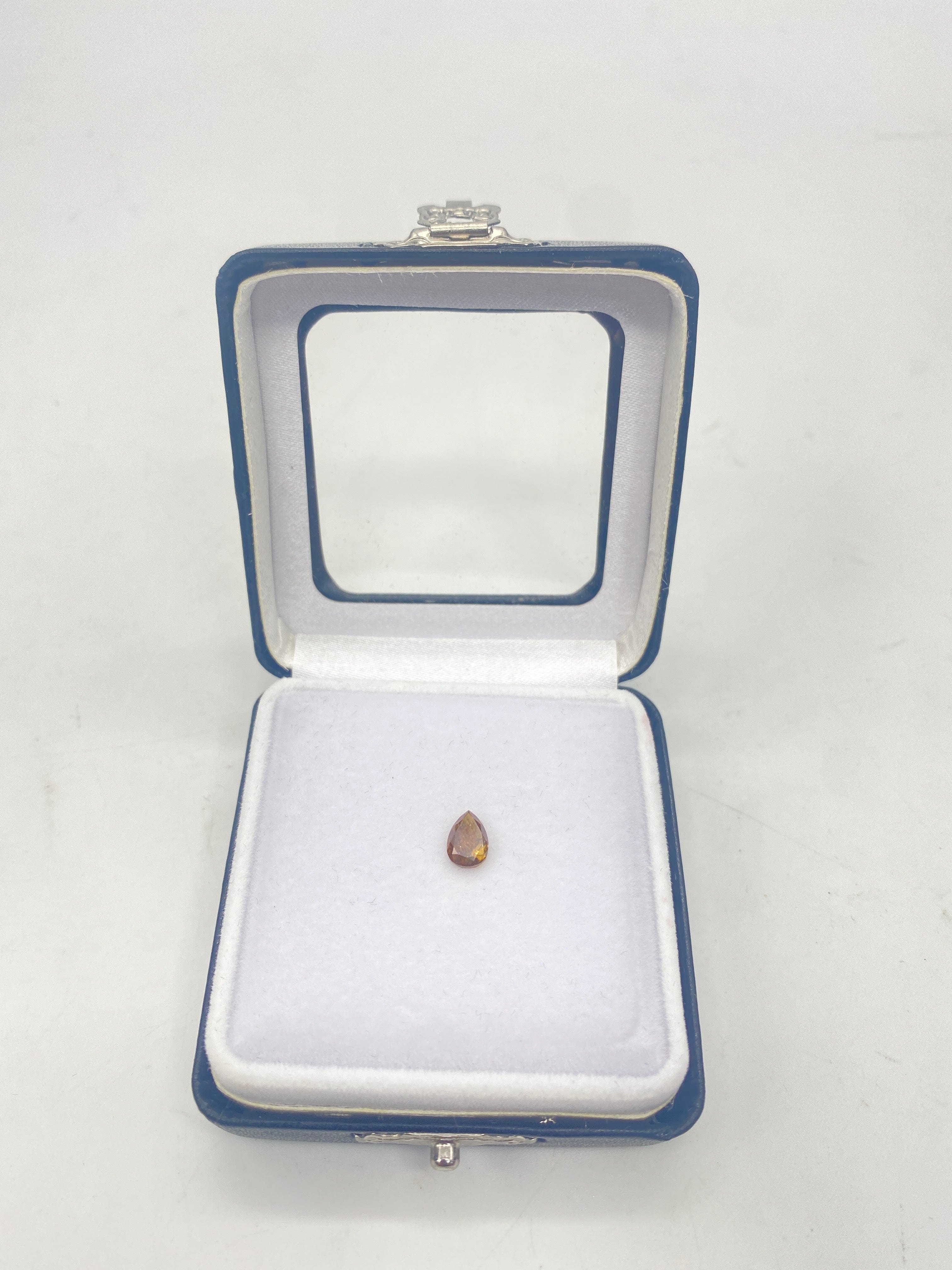 Luxury Promise 0.79ct ORANGE PEAR Rough Cut Diamond