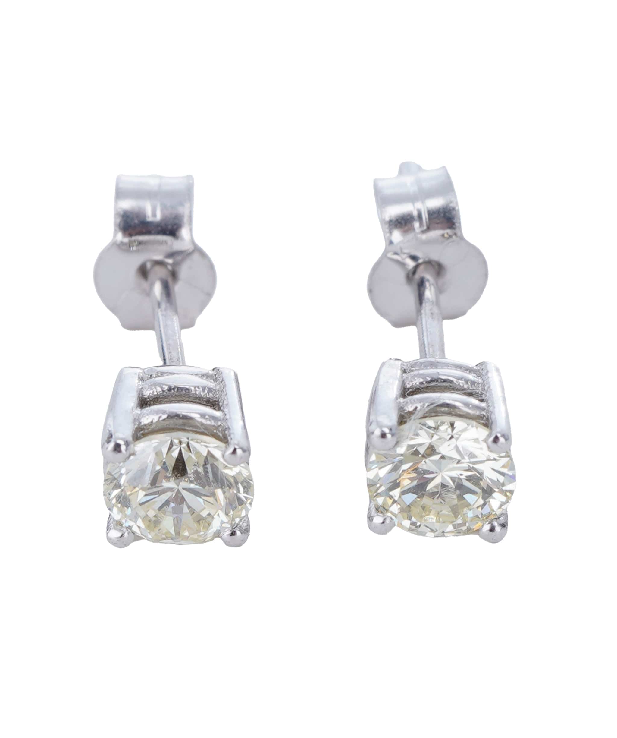 Luxury Promise 0.8 ct ROUND DIAMOND WHITE GOLD EARRINGS ANL-S21-6