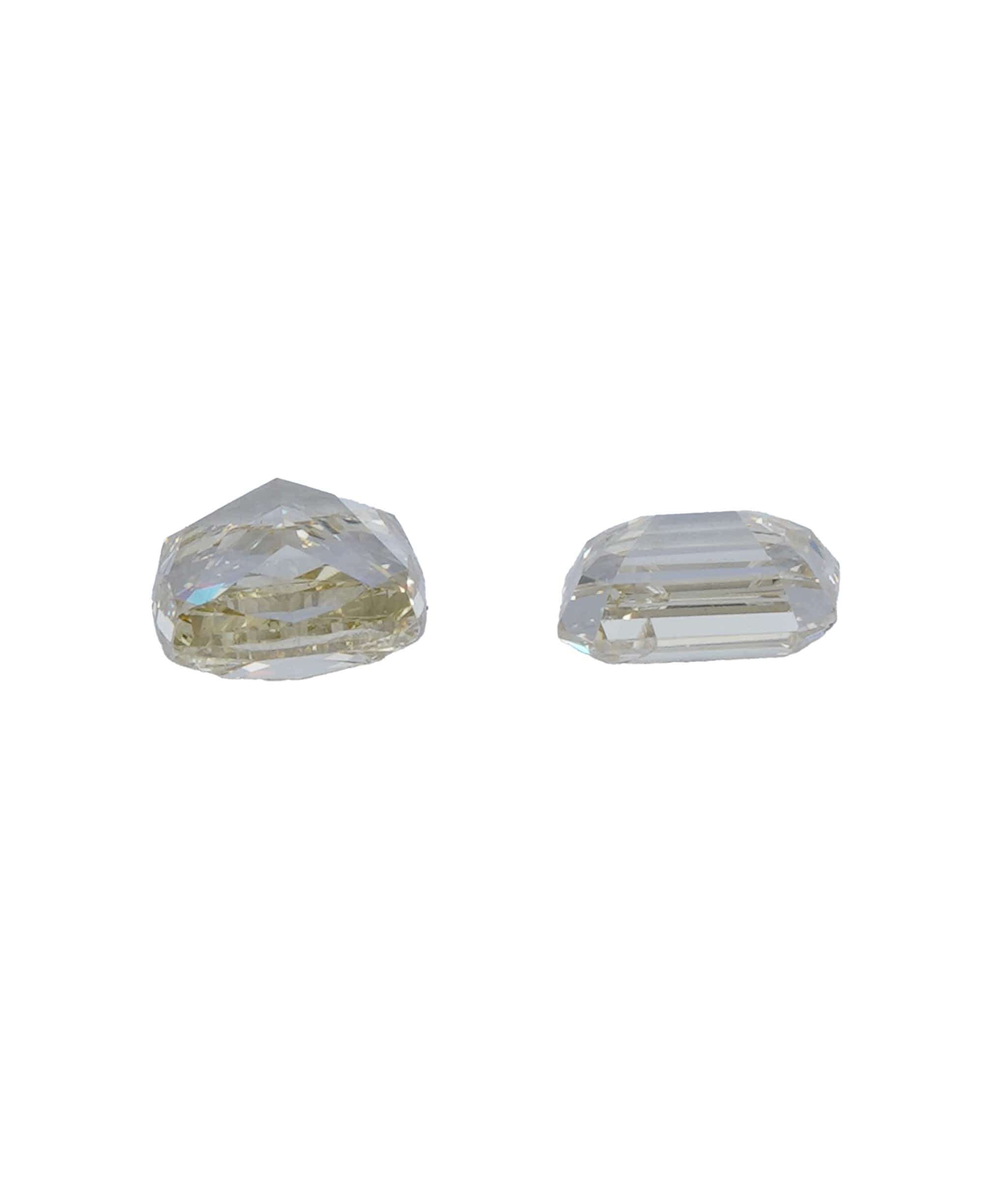 Luxury Promise 0.82 ct CUSHION & EMERALD NATURAL CHAMPAGNE DIAMOND SET OF 2 ANL-S20-39