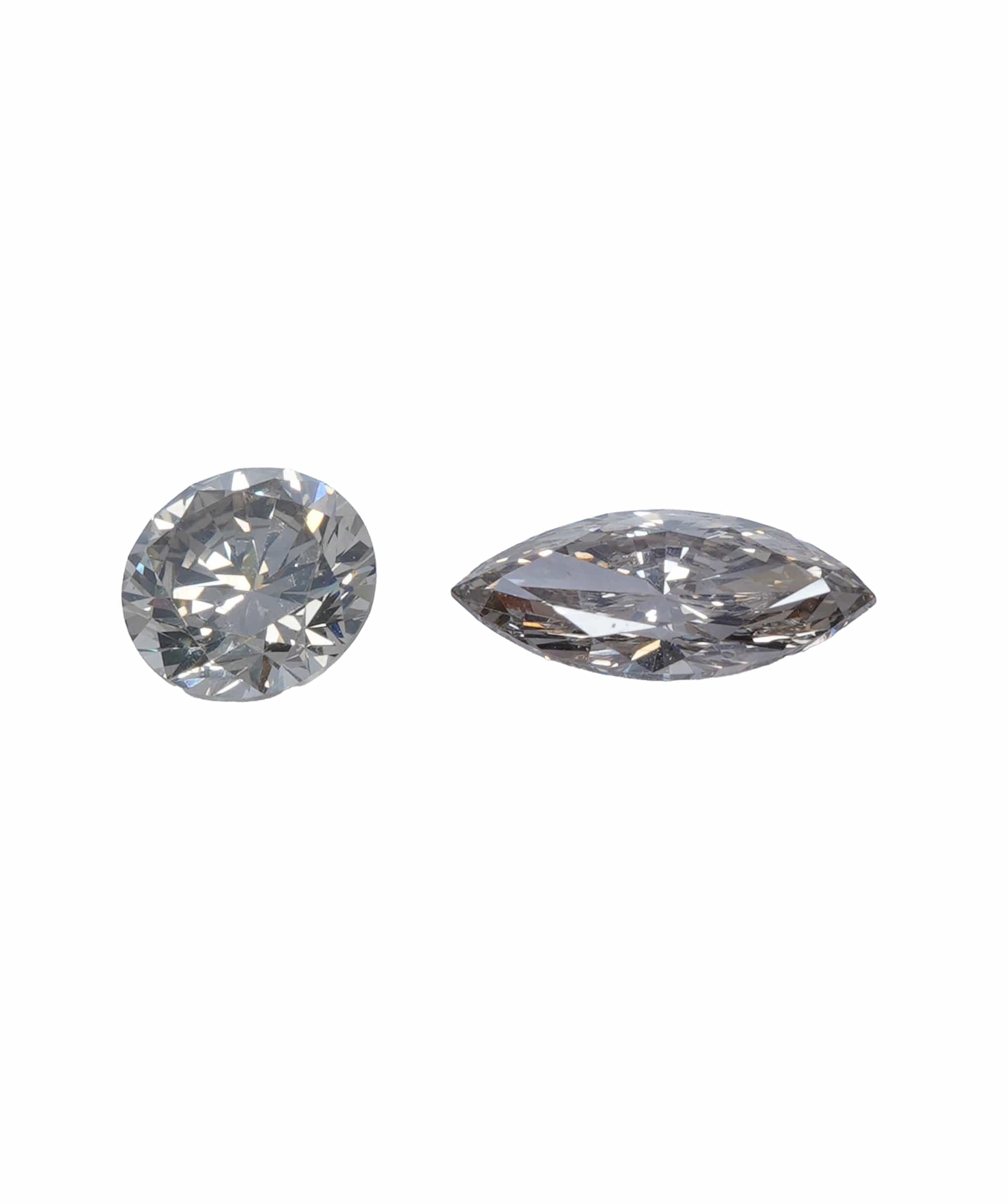 Luxury Promise 0.84 ct ROUND & PEAR NATURAL FANCY CHAMPAGE GREY DIAMOND SET OF 2 ANL-S20-43