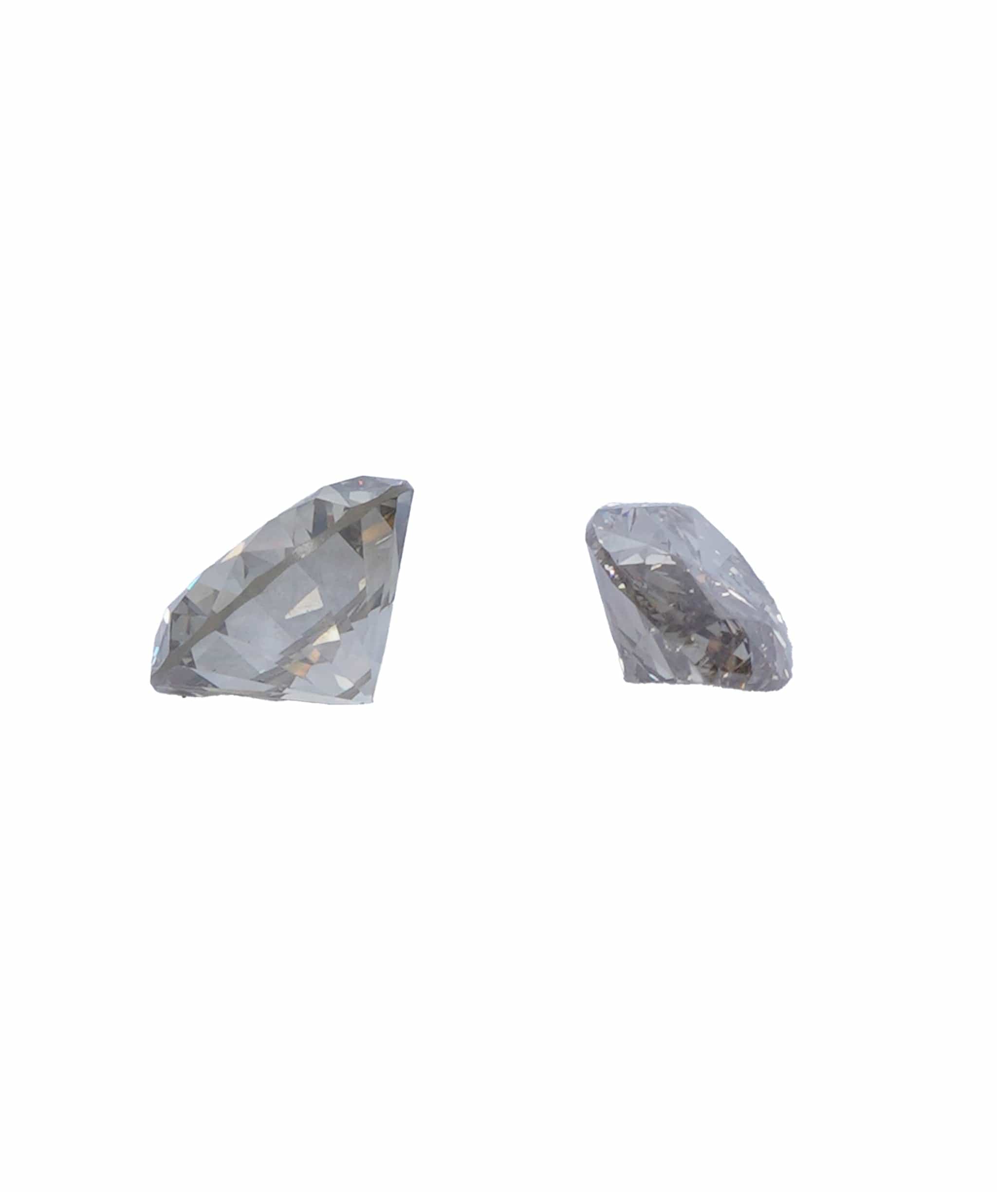 Luxury Promise 0.84 ct ROUND & PEAR NATURAL FANCY CHAMPAGE GREY DIAMOND SET OF 2 ANL-S20-43