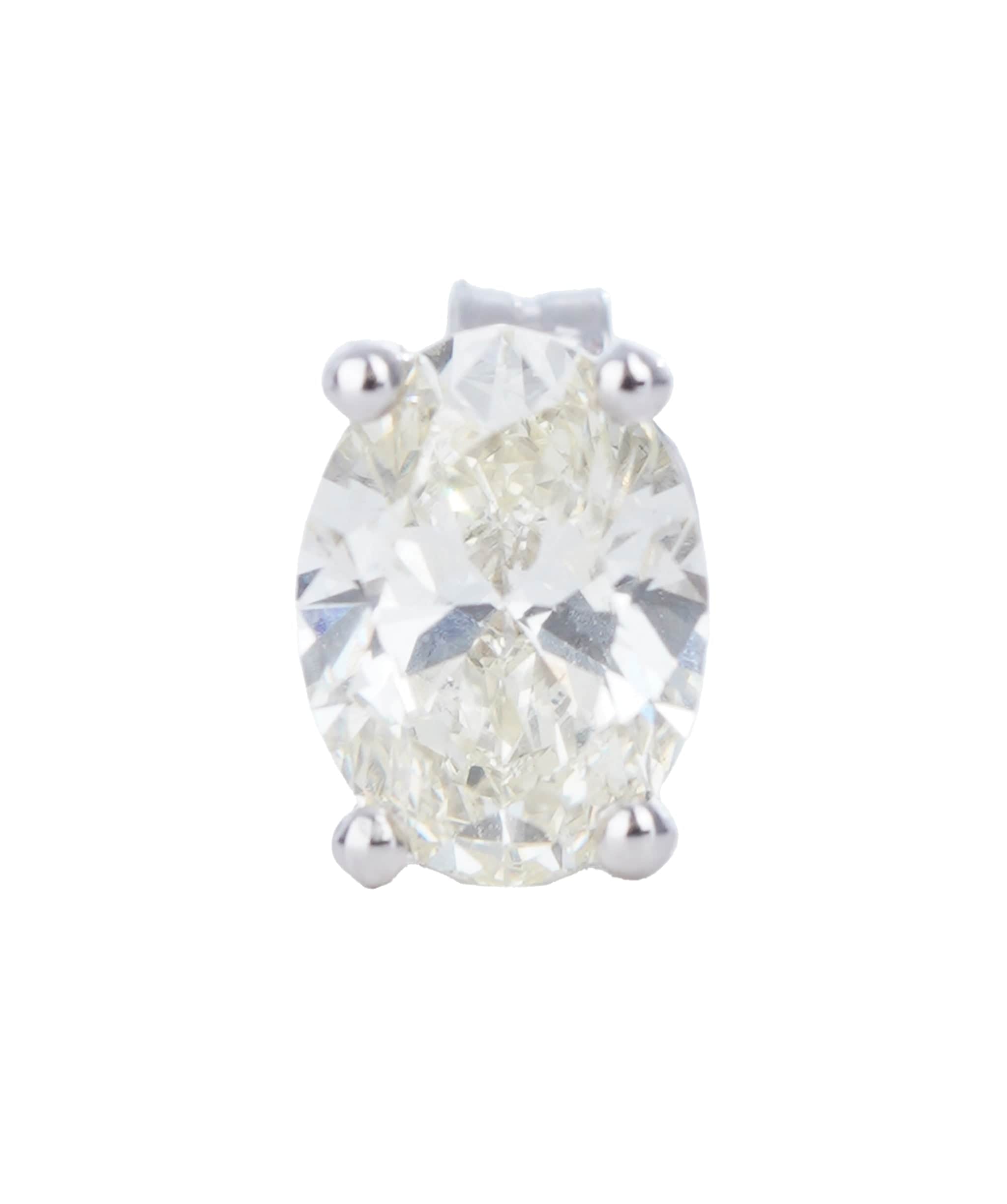 Luxury Promise 0.91 CT OVAL WHITE J WHIT GOLD SINGLE STUD ANL-S22-16