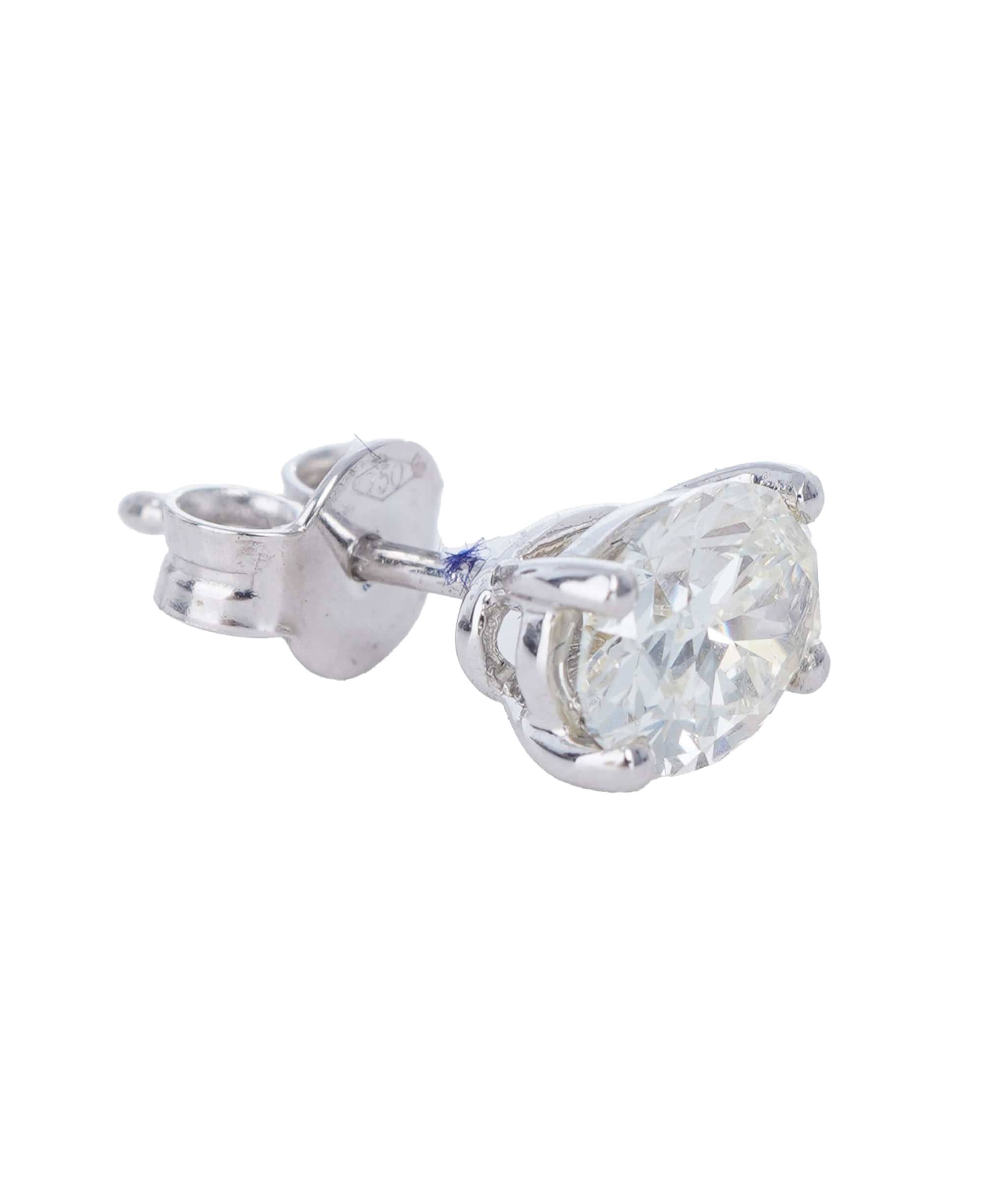 Luxury Promise 0.91 CT OVAL WHITE J WHIT GOLD SINGLE STUD ANL-S22-16