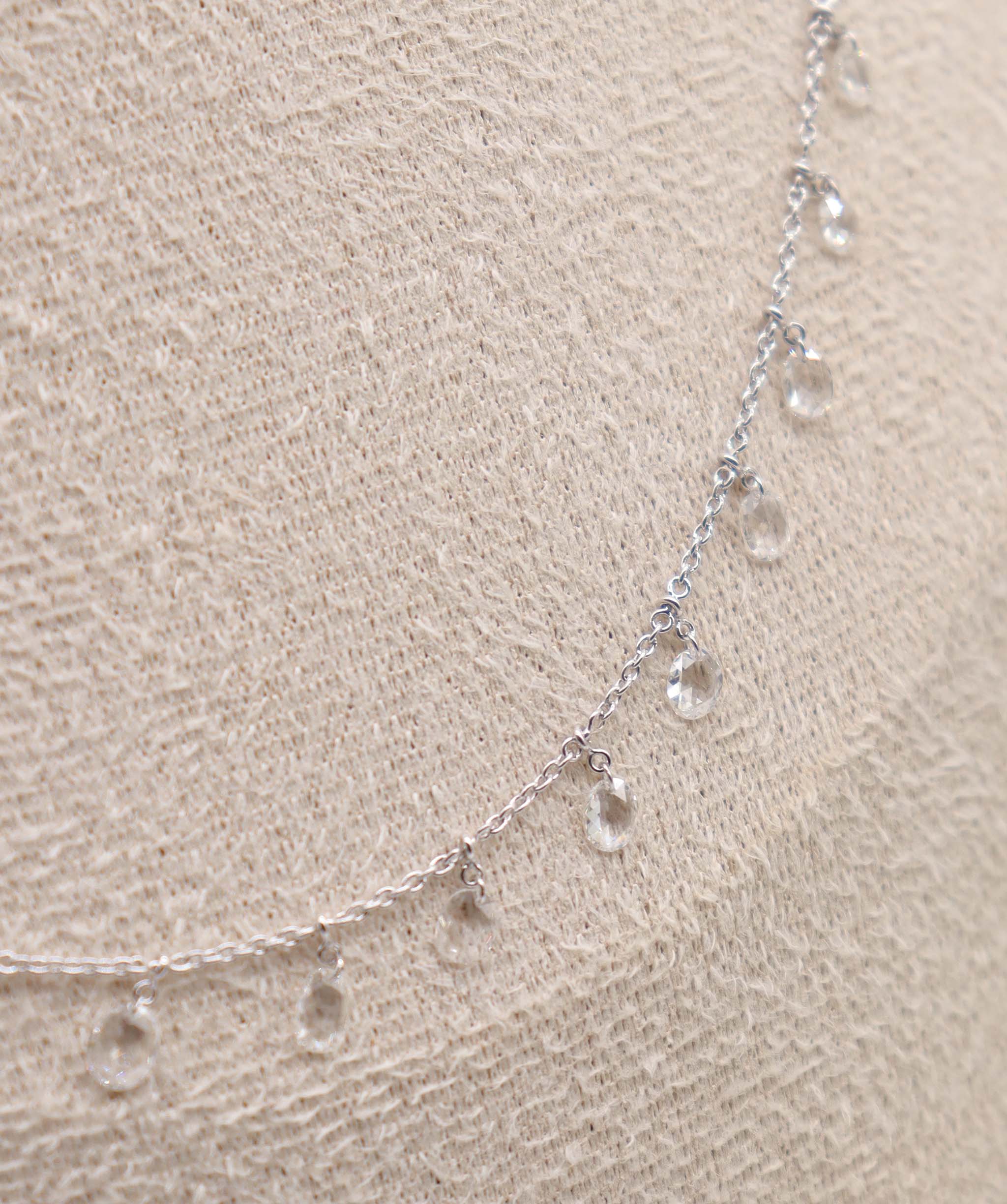 Luxury Promise 1.55CT White Oval Rosecut  NECKLACE C12409