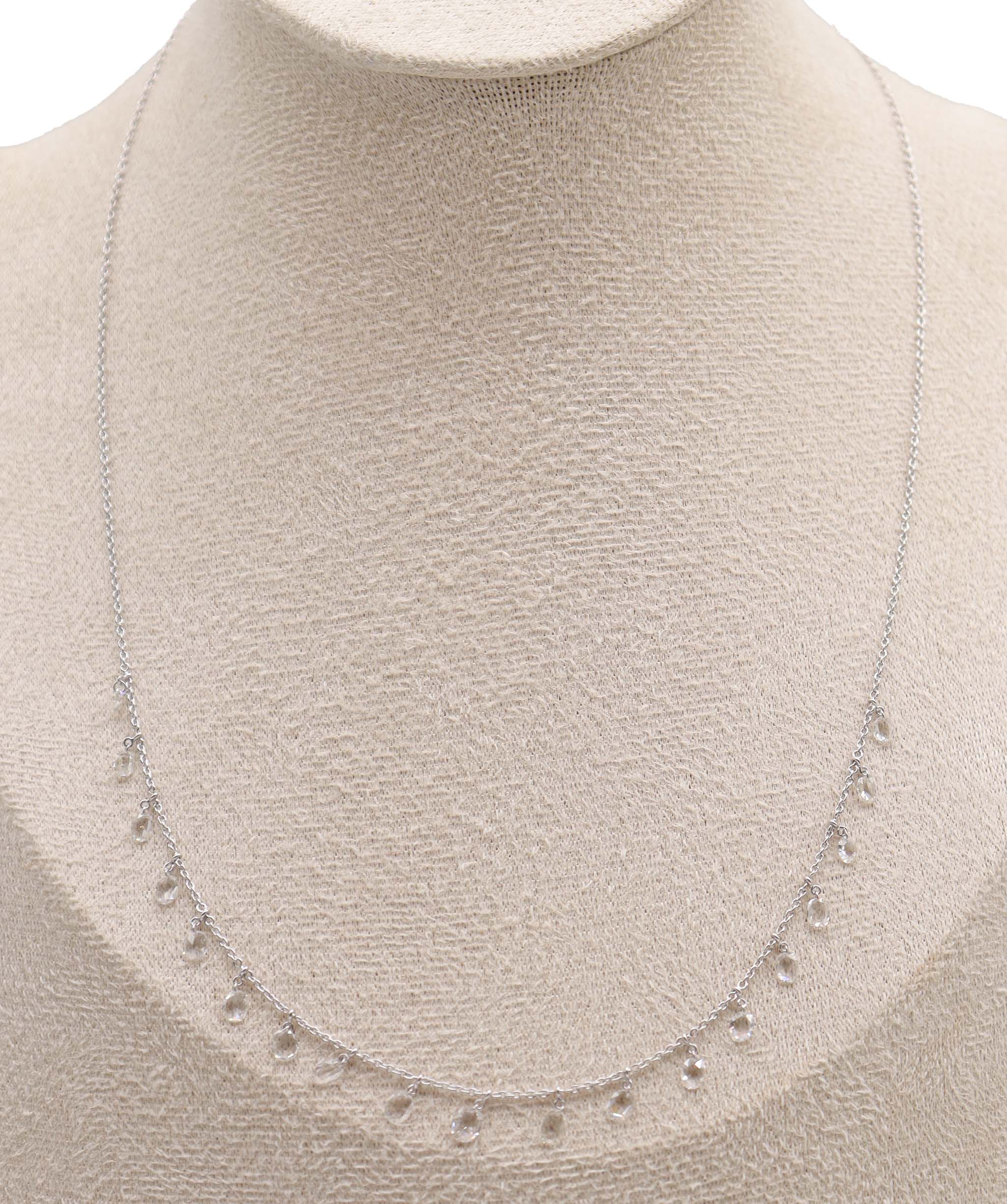 Luxury Promise 1.55CT White Oval Rosecut  NECKLACE C12409