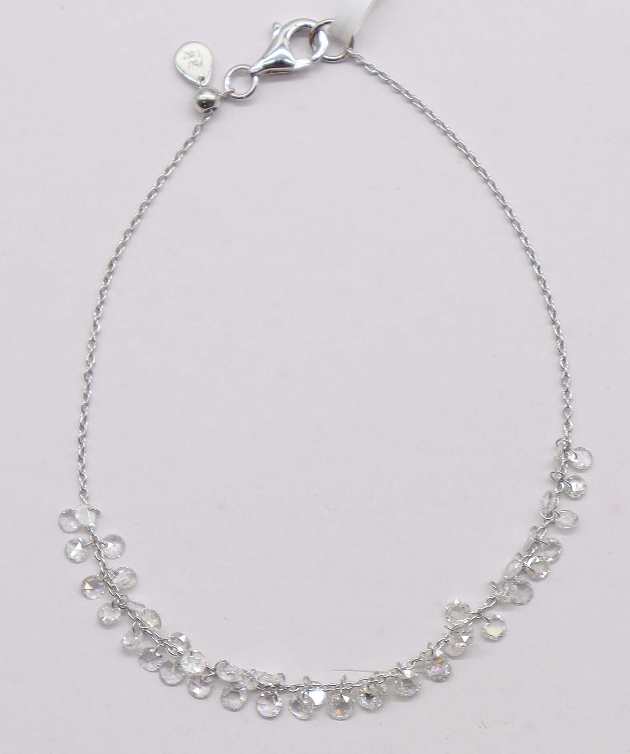 Luxury Promise 1.90ct WHITE ROSECUT BRACELET B3435