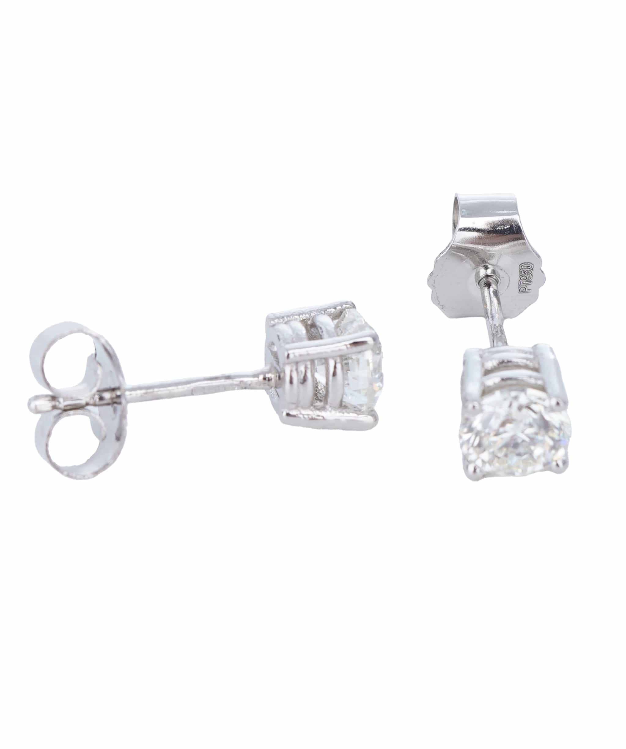 Luxury Promise 1 ct ROUND DIAMOND PLATINUM EARRINGS ANL-S21-1