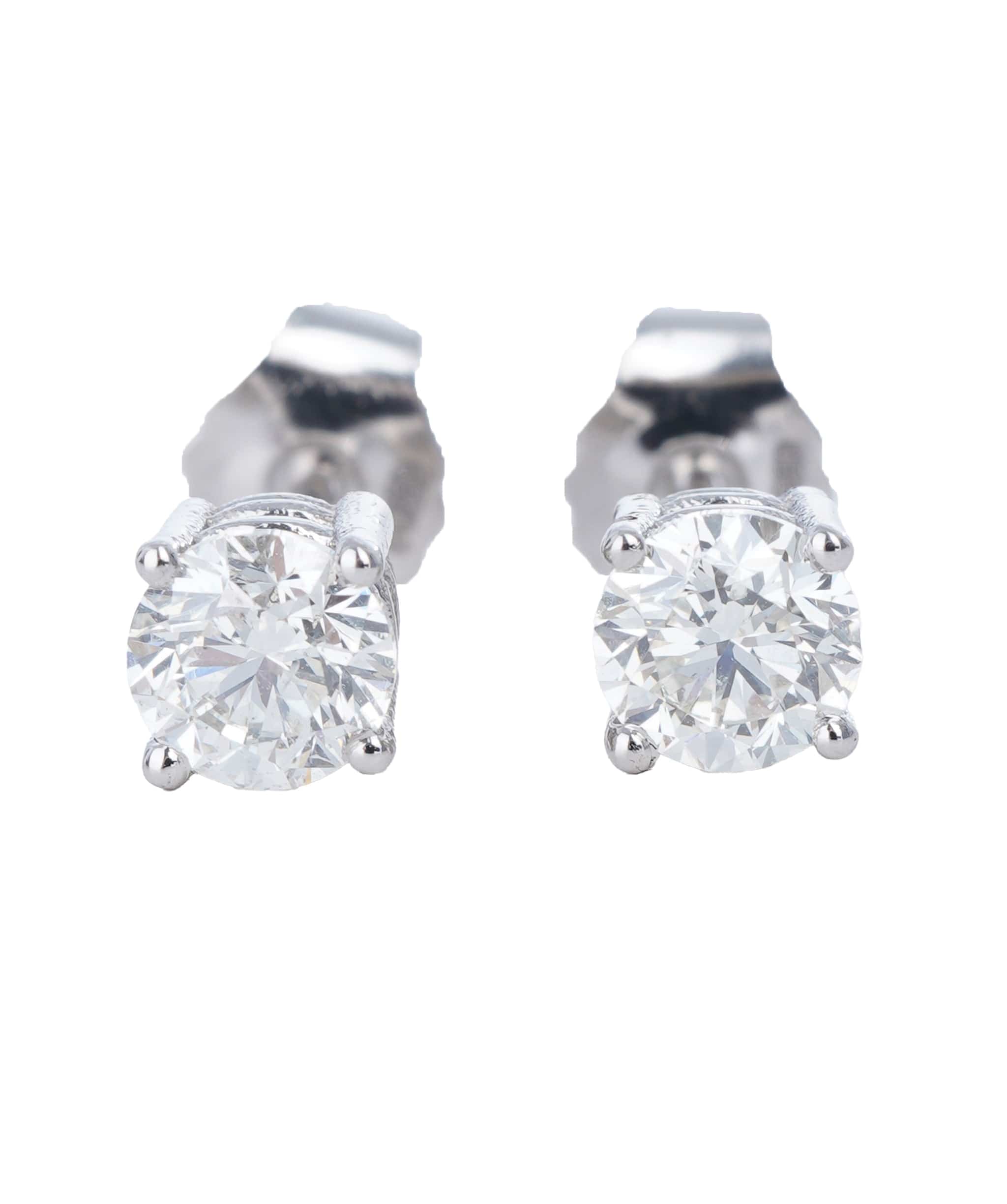 Luxury Promise 1 ct ROUND DIAMOND PLATINUM EARRINGS ANL-S21-1