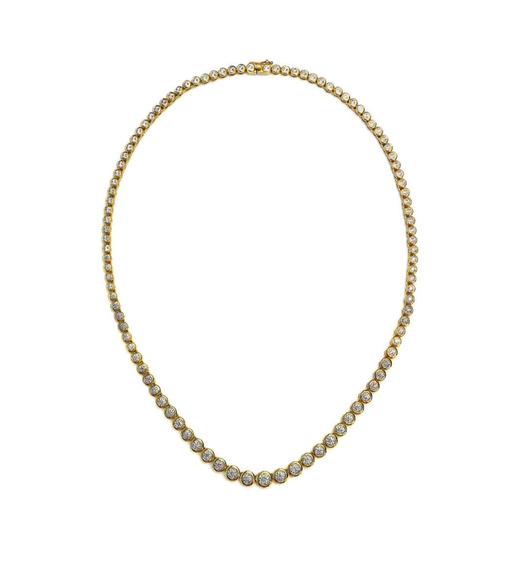 Luxury Promise 14kt gold Illusion set diamond tennis necklace 2.06 ct ASC4987