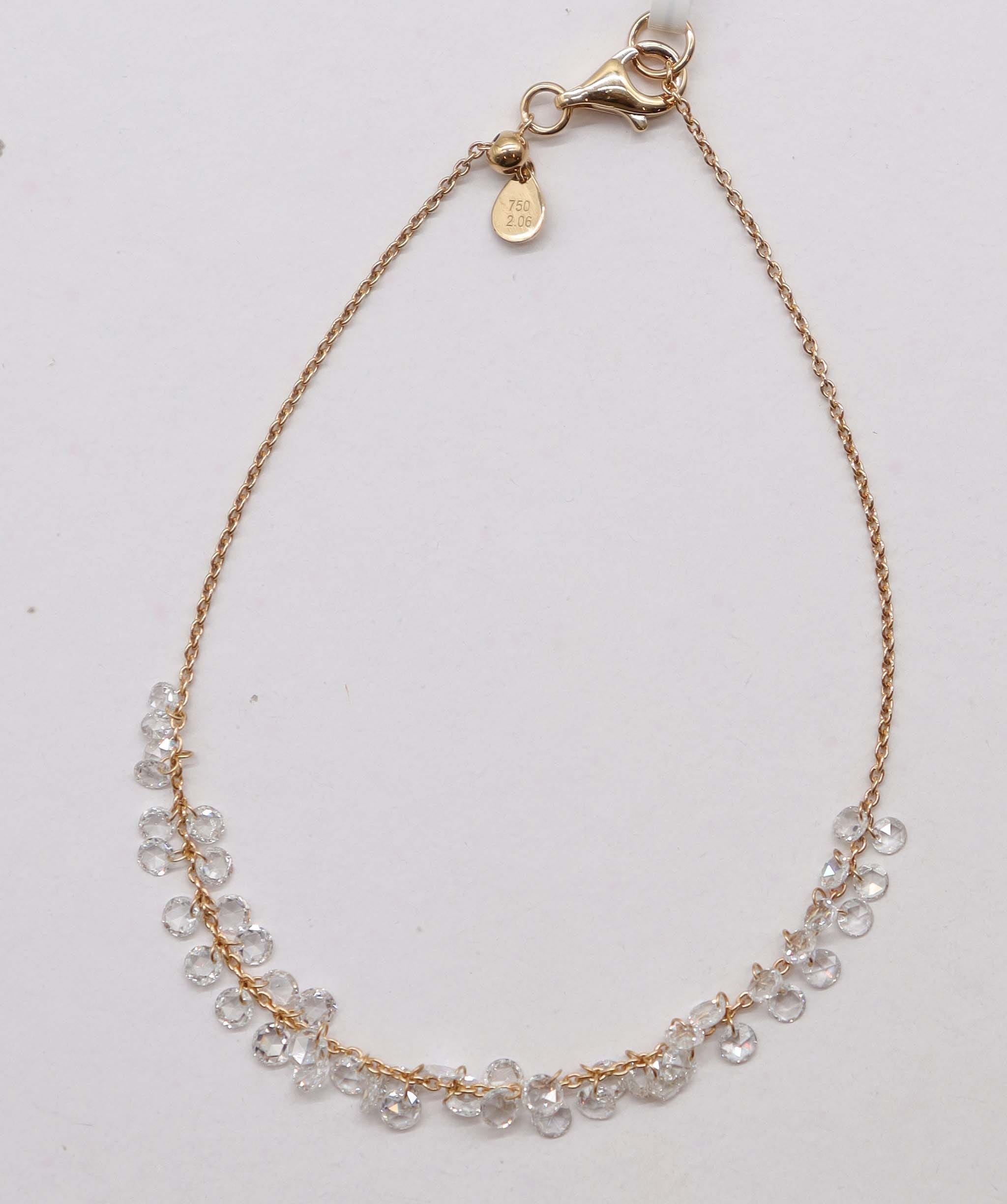 Luxury Promise 2.60ct WHITE ROSECUT BRACELET B3434