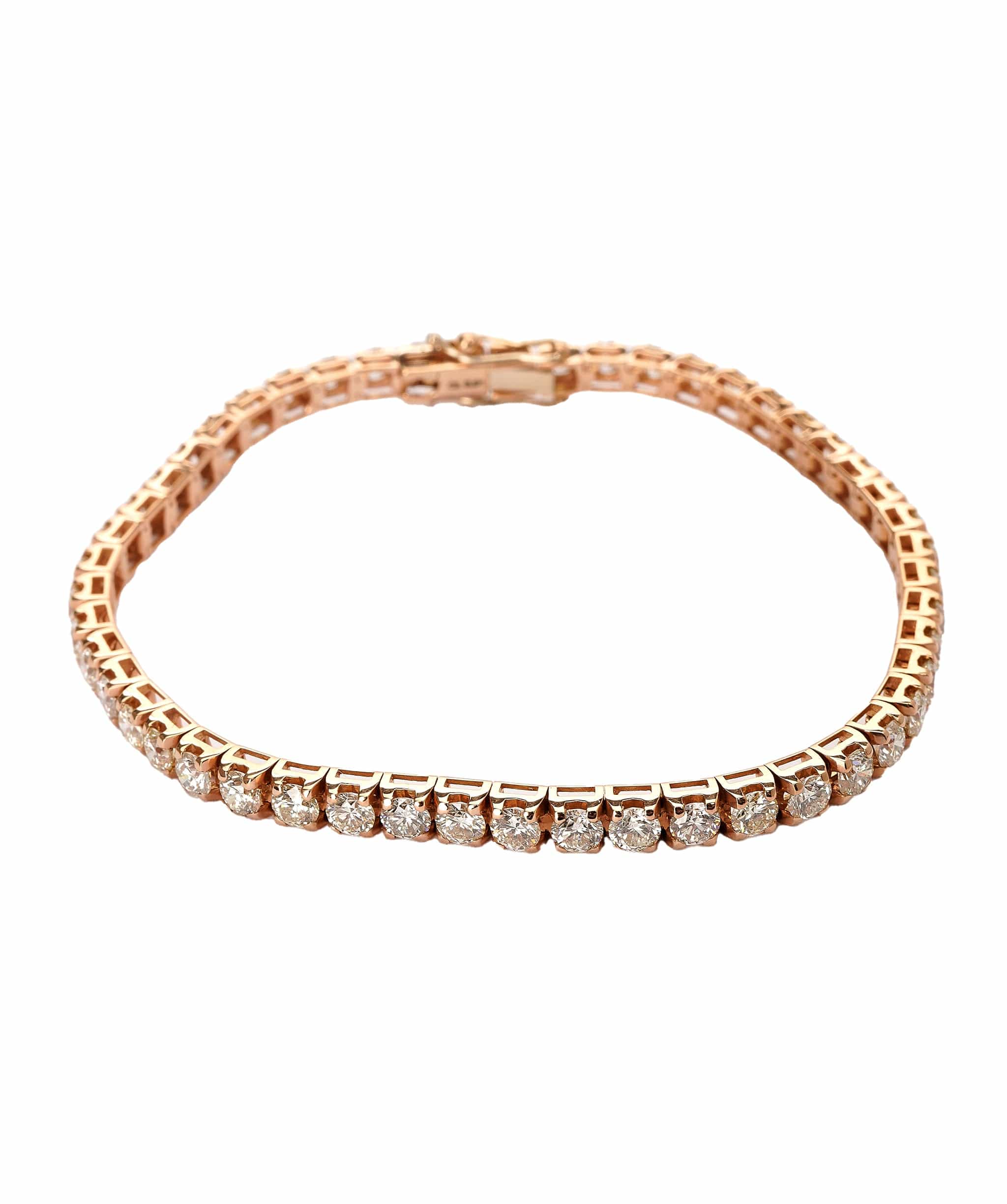 Luxury Promise 5.61 CT ROUND WHITE TENNIS BRACELET ROSE GOLD ANL-S22-18