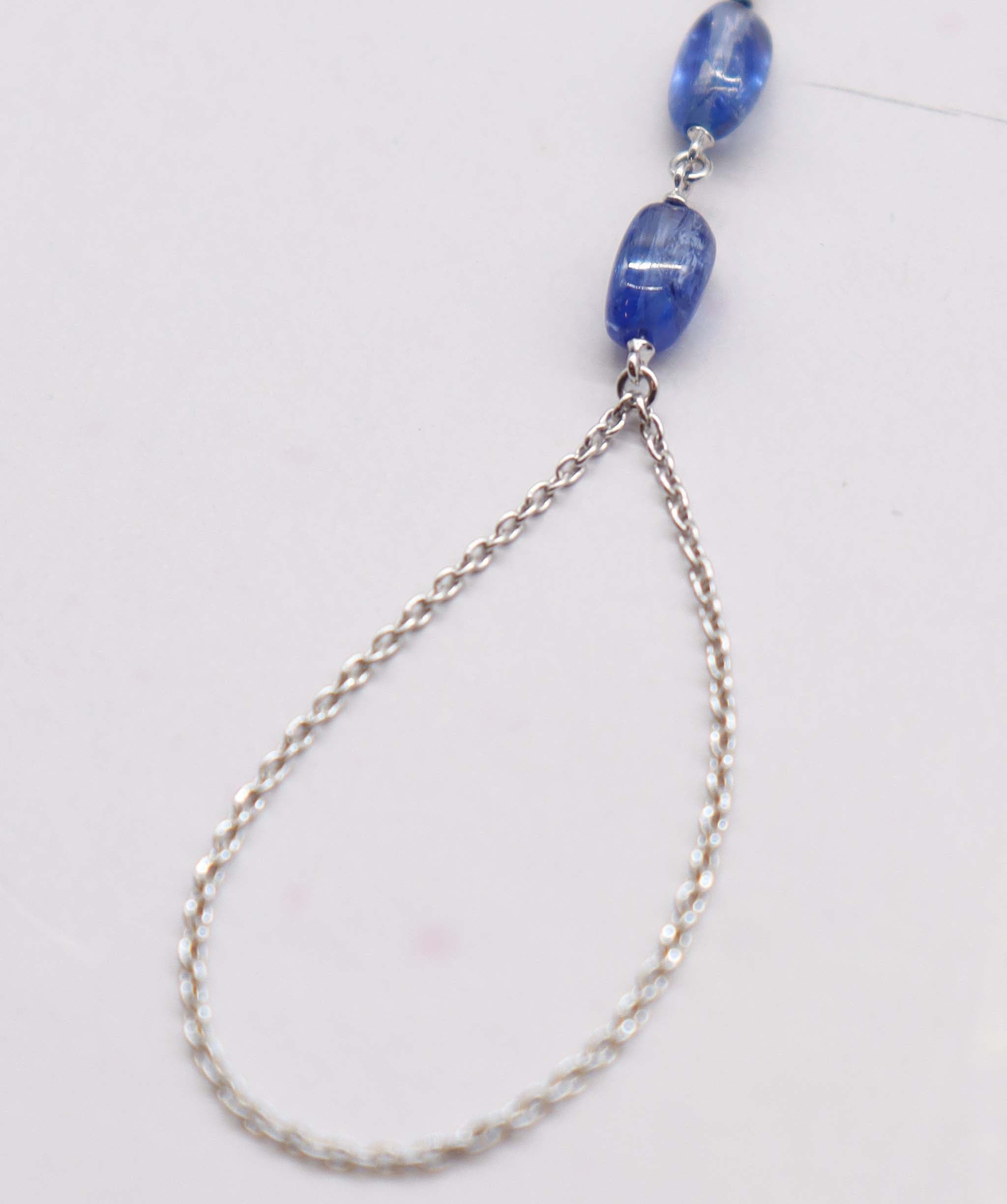 Luxury Promise 6.05ct BLUE SAPPHIRE LONG BEADS (BNH) BRACELET B3453