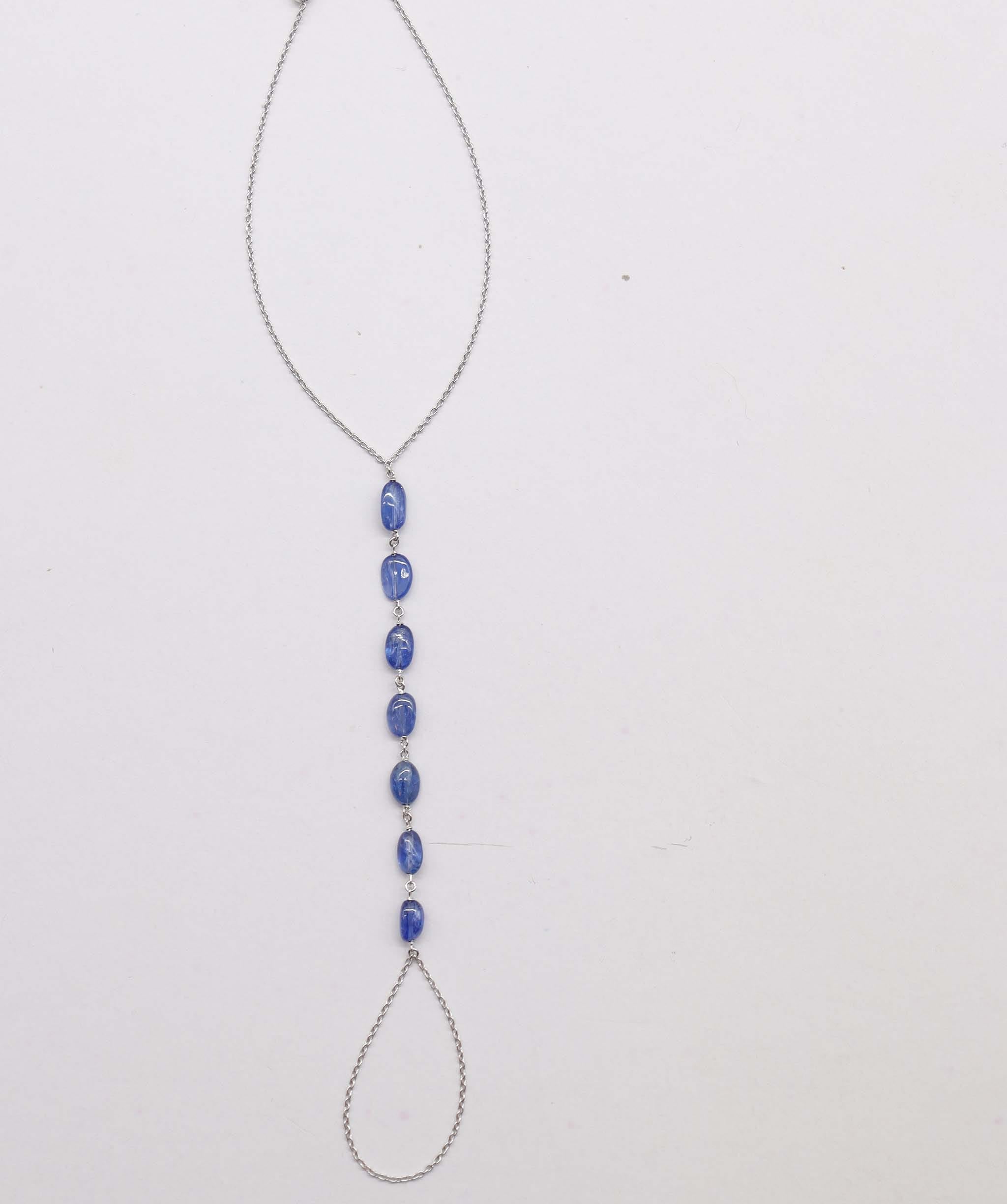 Luxury Promise 6.05ct BLUE SAPPHIRE LONG BEADS (BNH) BRACELET B3453