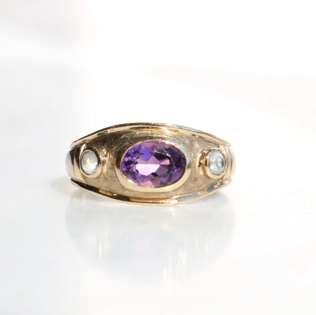 Luxury Promise 9CT GOLD OVAL CUT AMETHYST BEZEL SET RING ASC5356