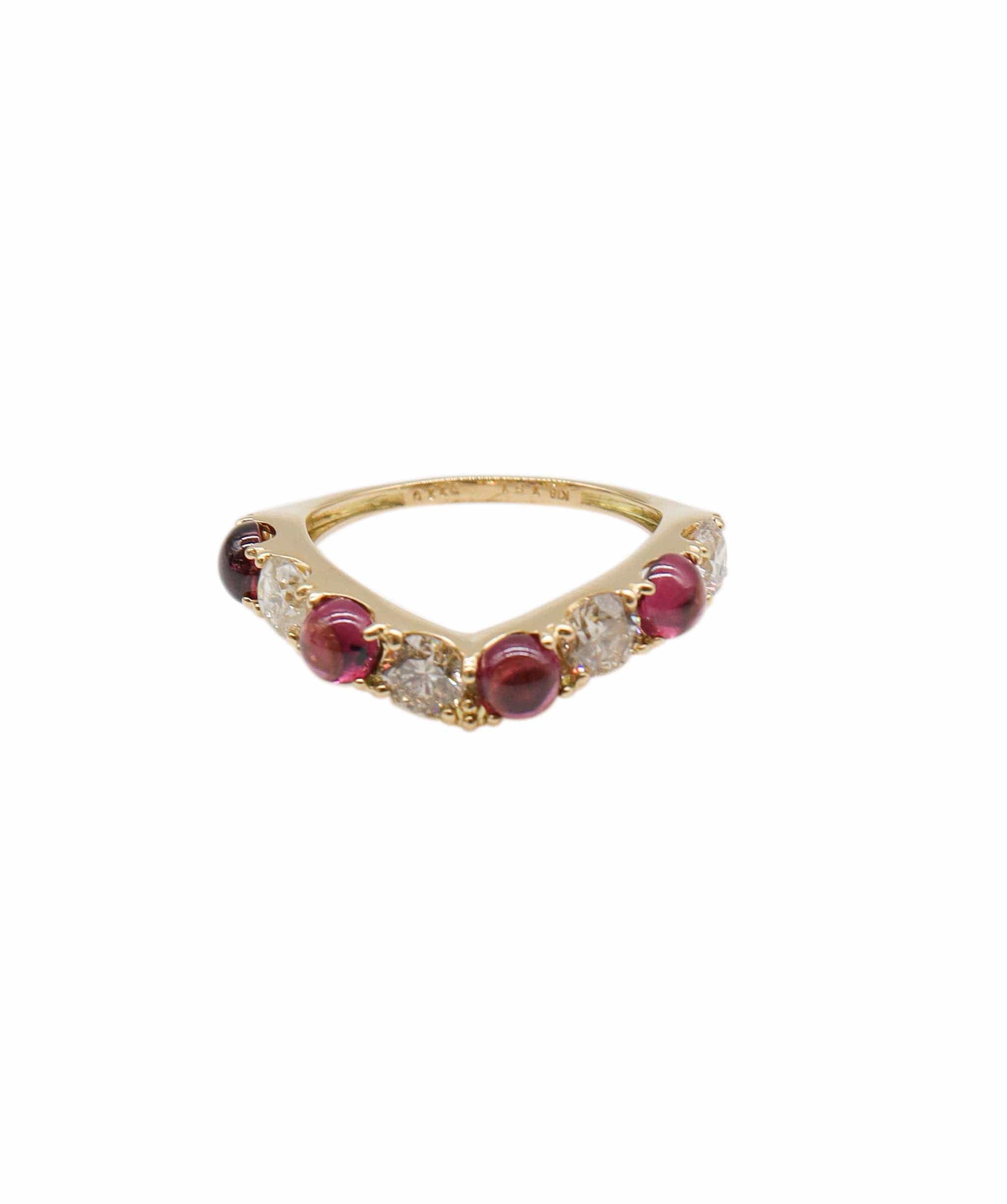 Luxury Promise Garnet 1.51ct Diamond 1.10ct 18K Yellow Gold Ring -  DXBS1003