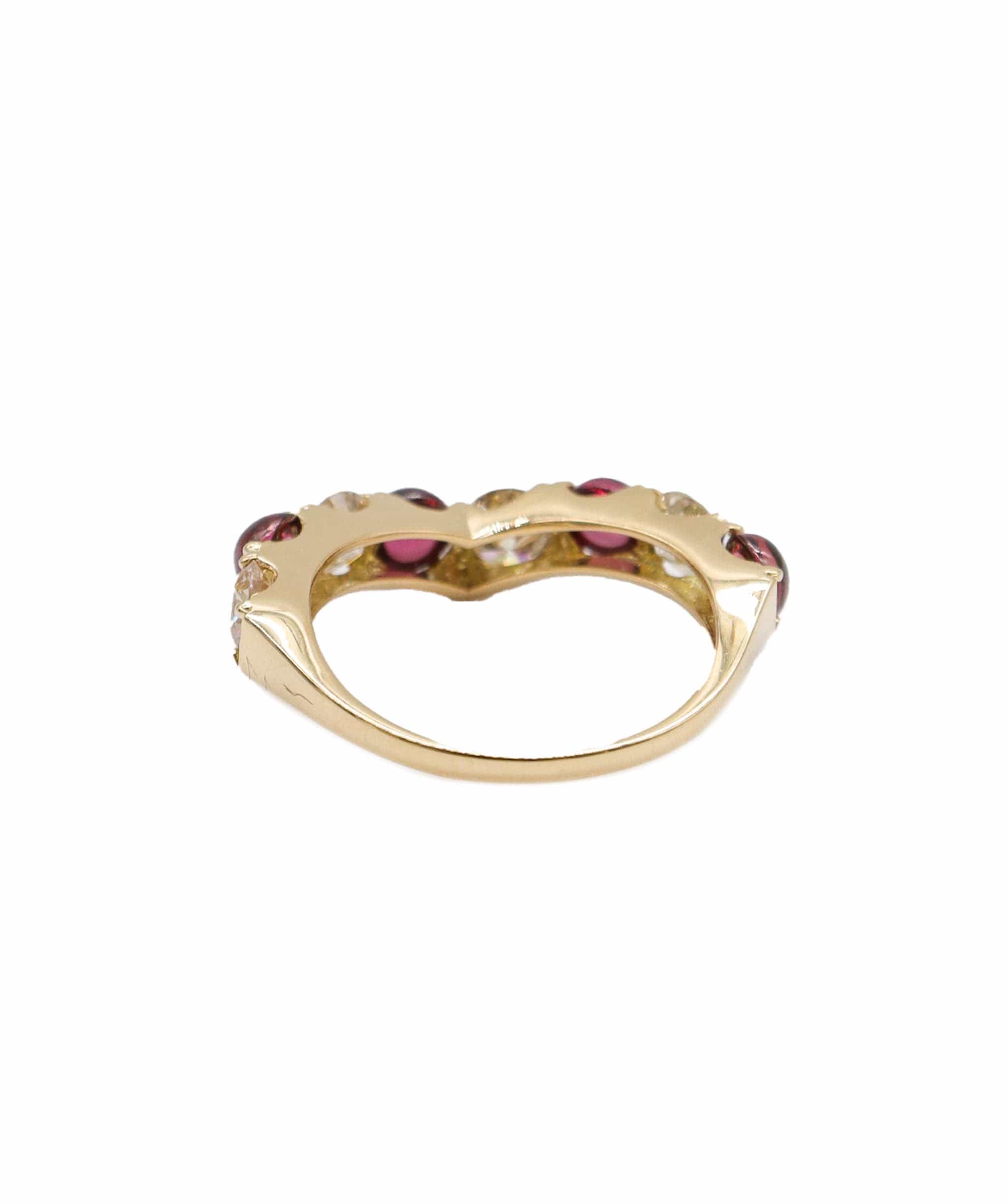 Luxury Promise Garnet 1.51ct Diamond 1.10ct 18K Yellow Gold Ring -  DXBS1003