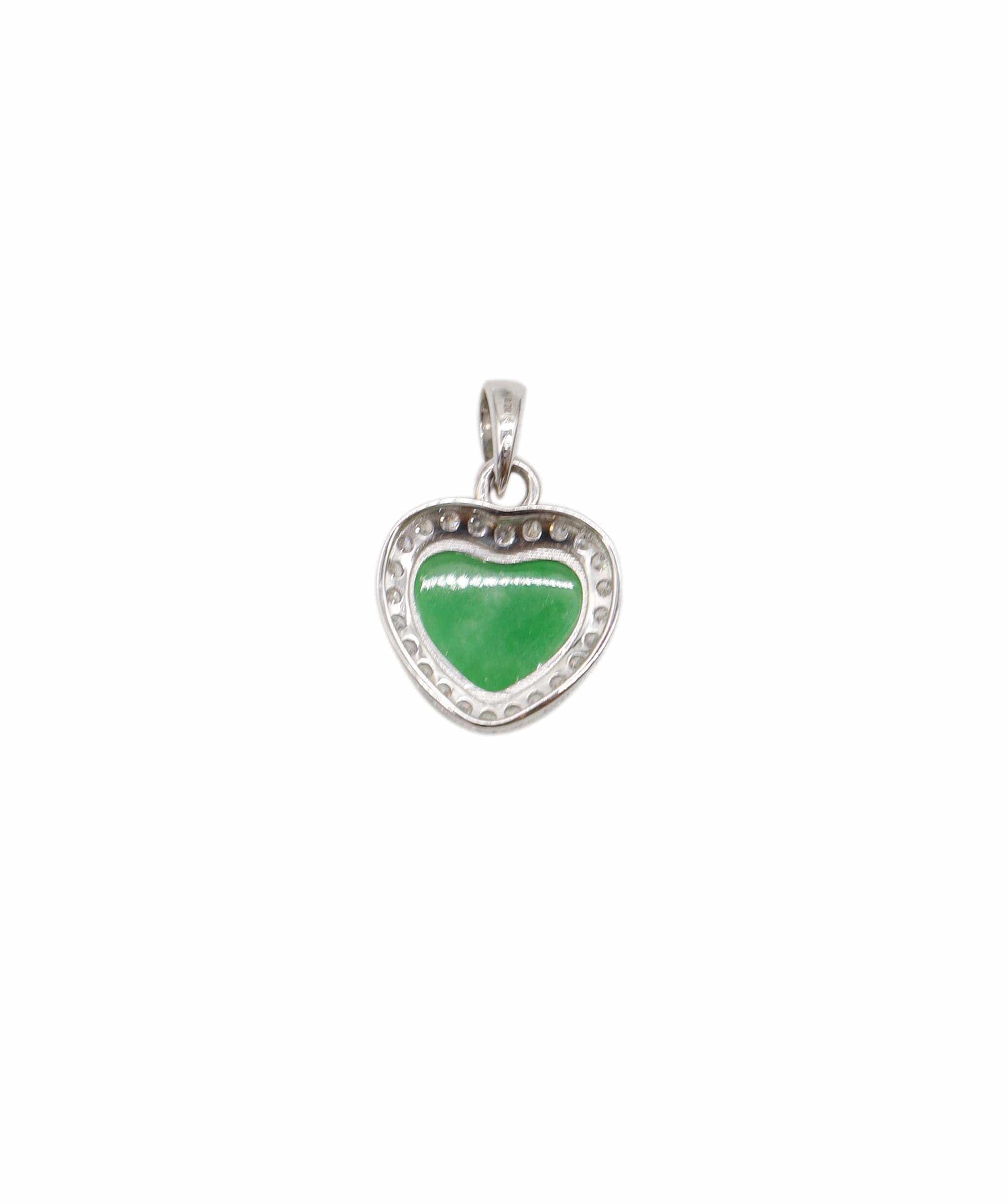 Luxury Promise Jade Heart halo pedant 1.4ct DXBS0913