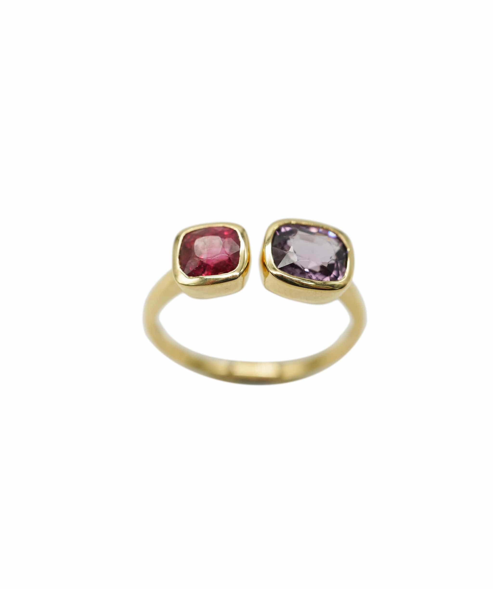 Luxury Promise PURPLE AND PINK SPINEL DUO RING 33624 - AJC0750