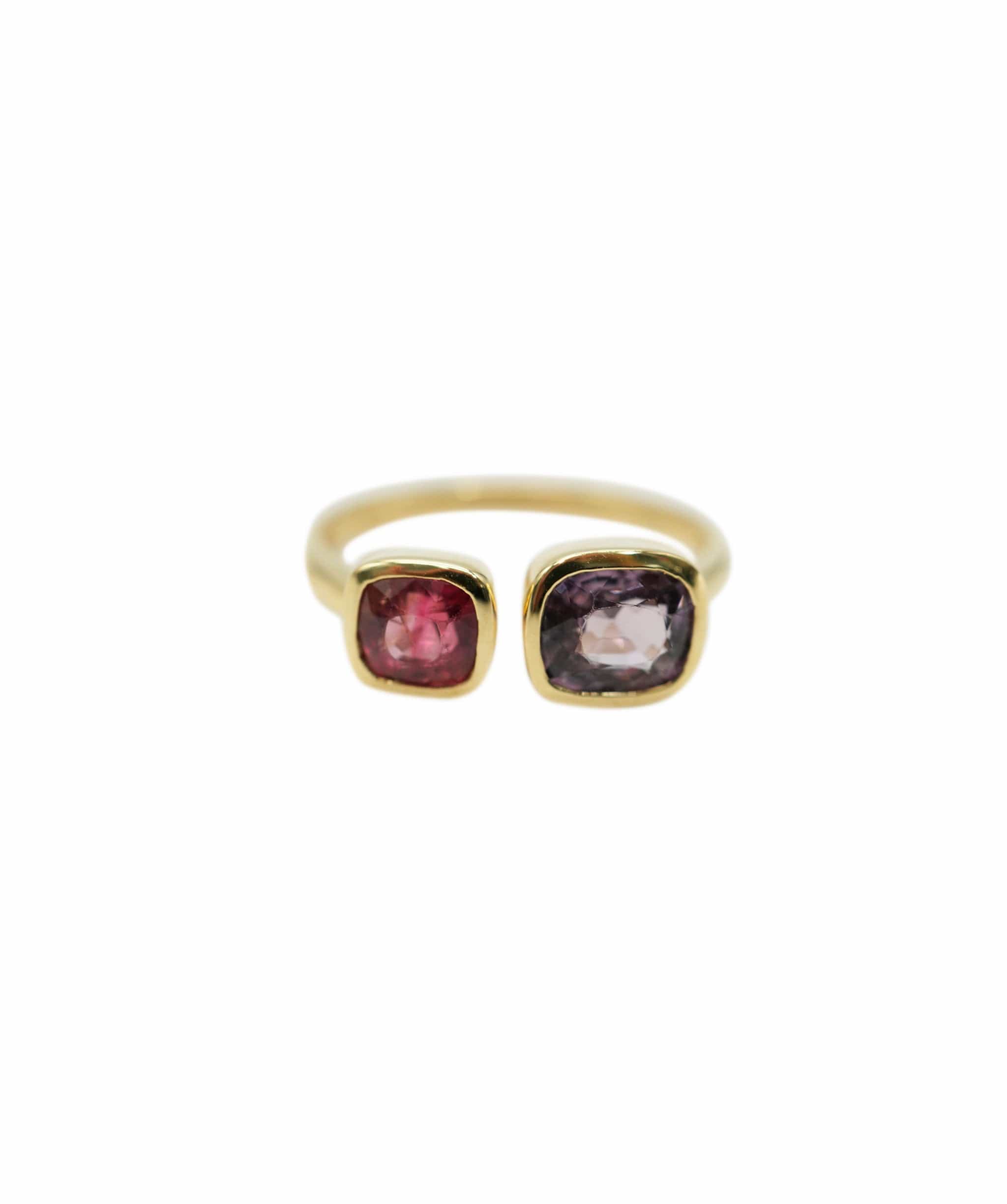 Luxury Promise PURPLE AND PINK SPINEL DUO RING 33624 - AJC0750