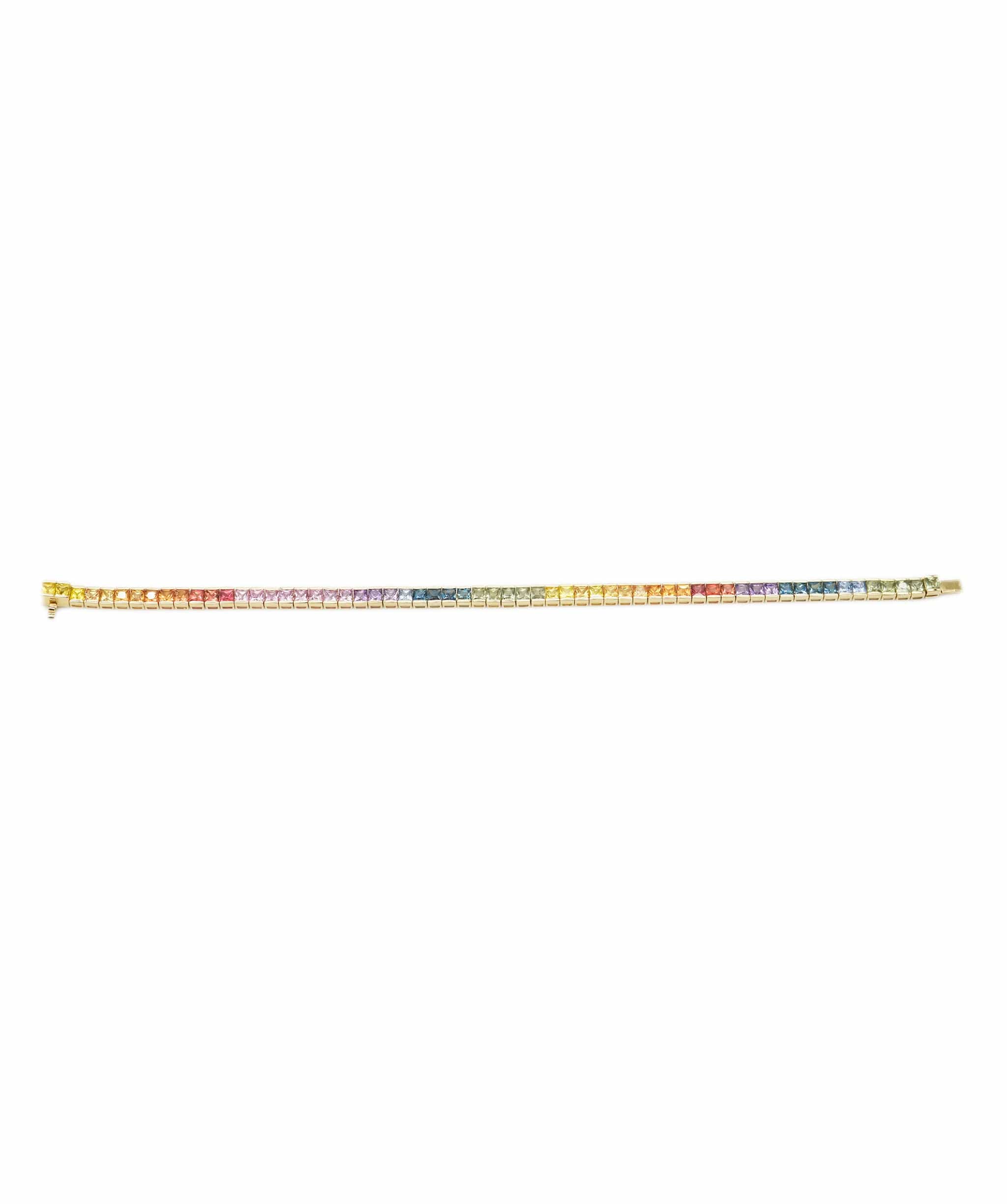 Luxury Promise RAINBOW SAPPHIRE TENNIS BRACELET 18 CM YG - AJC0753