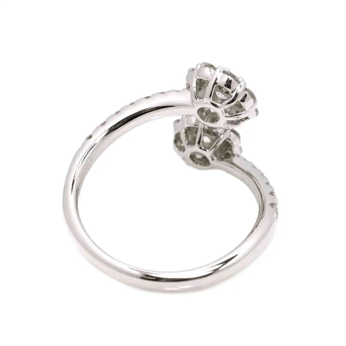 Luxury Promise Ring - Diamond 0.69/0.21/0.16ct 18K K18 WG Size6-6.25(US)