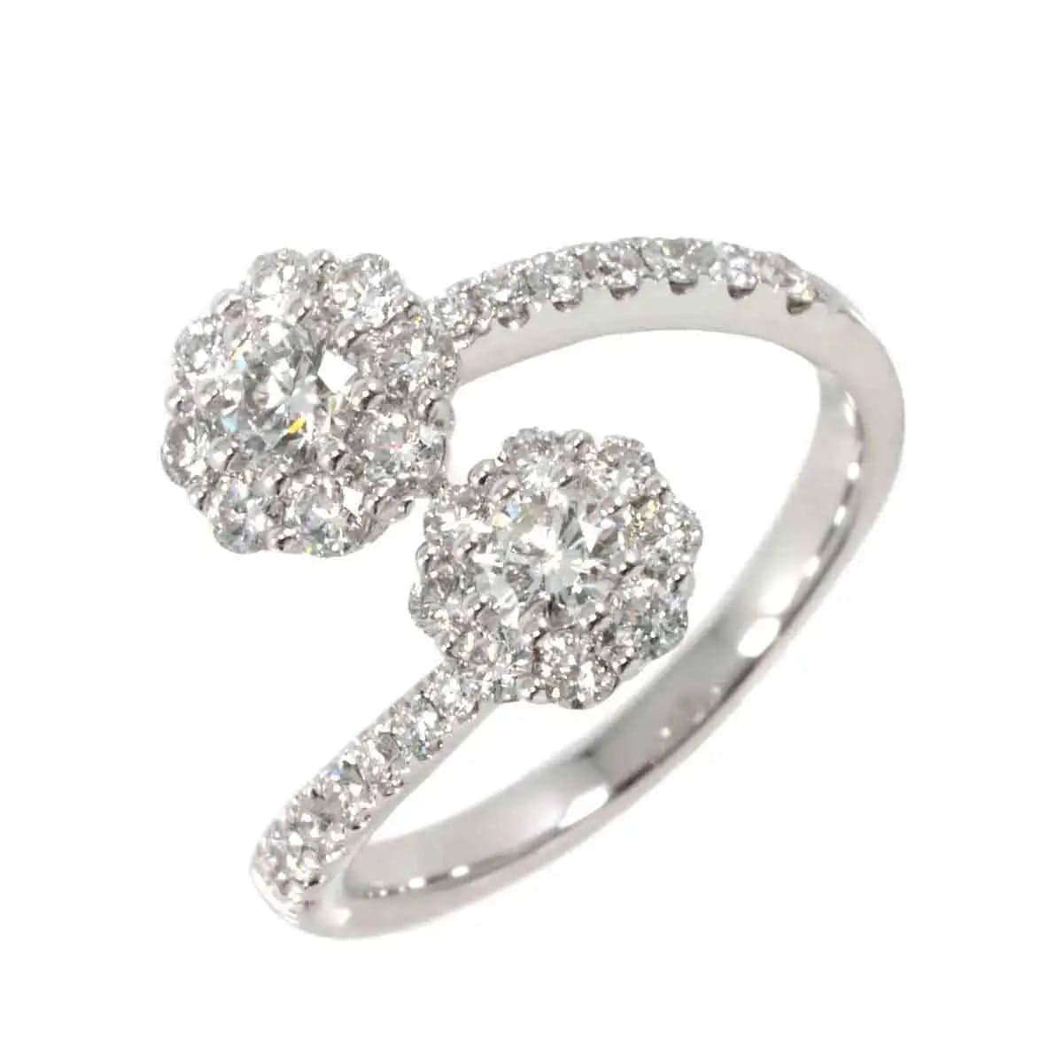 Luxury Promise Ring - Diamond 0.69/0.21/0.16ct 18K K18 WG Size6-6.25(US)