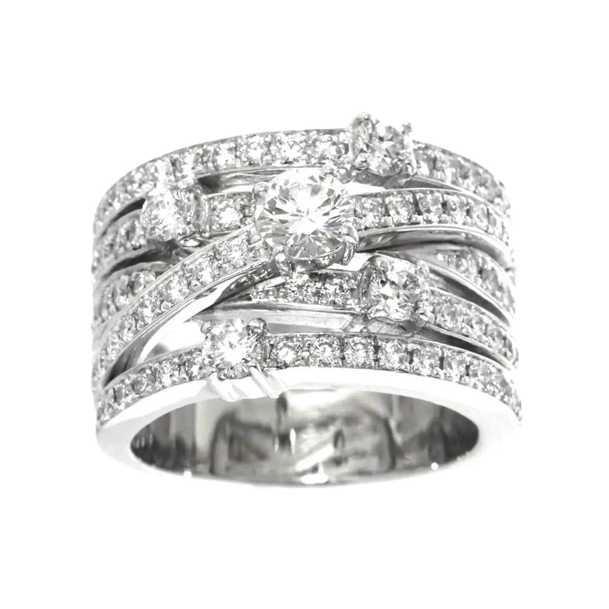 Luxury Promise Ring - Diamond 1.505/0.890ct 18K WG Size6.25-6.5