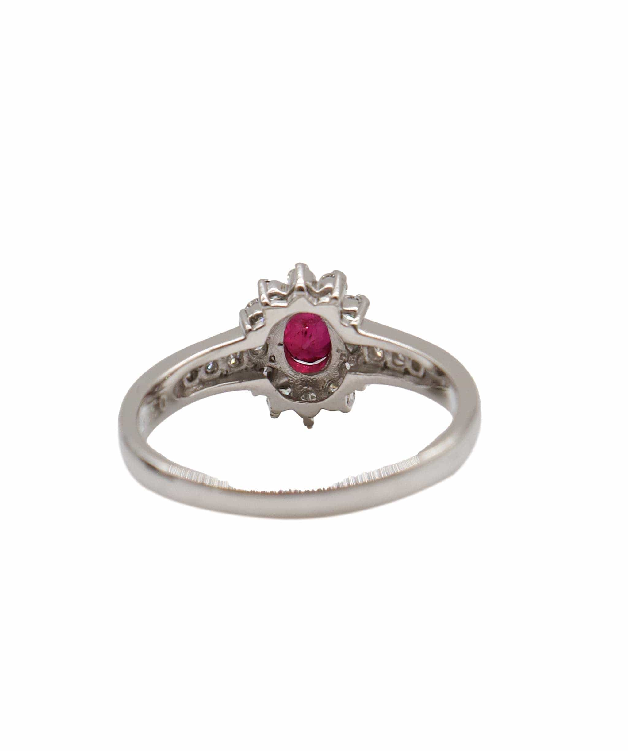 Luxury Promise Ruby 0.355ct Diamond 0.27ct Platinum Ring - DXBS1019