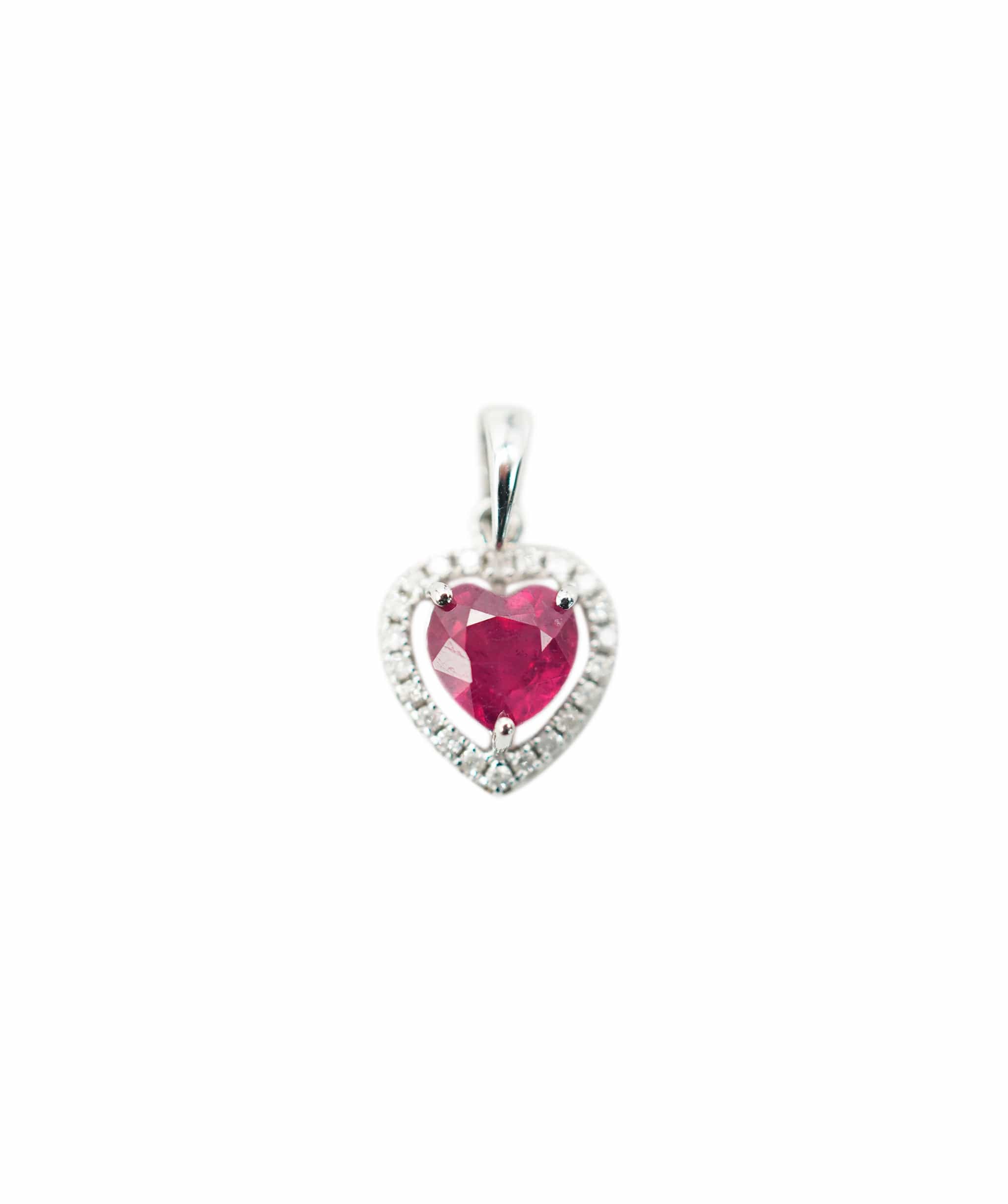 Luxury Promise Ruby heart Pedant 1.18 ct WG  DXBV0035