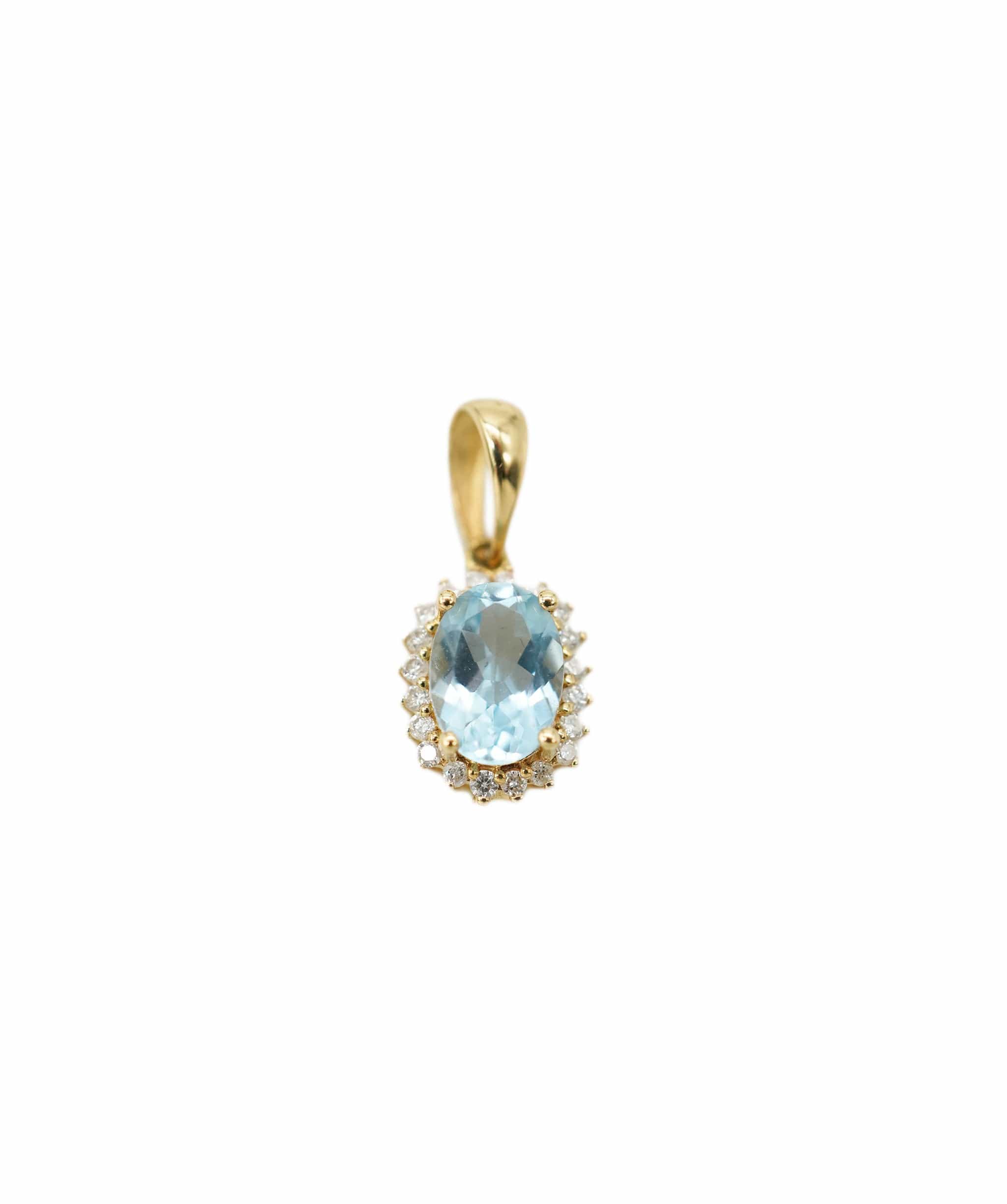 Luxury Promise santa maria aquamarine pedant 0.78ct DXBV0040