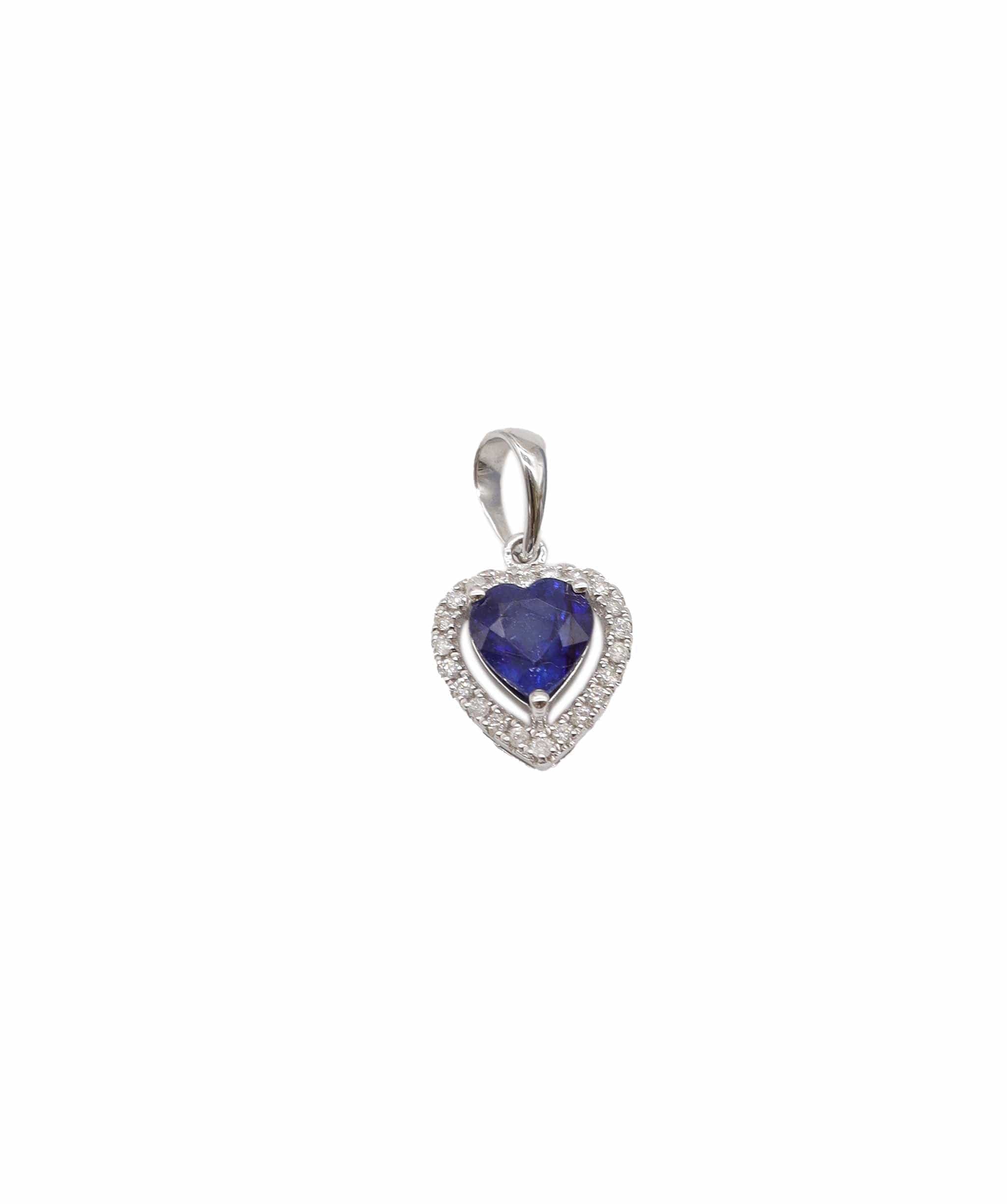 Luxury Promise Sapphire halo heart pedant 1ct WG DXBS0917