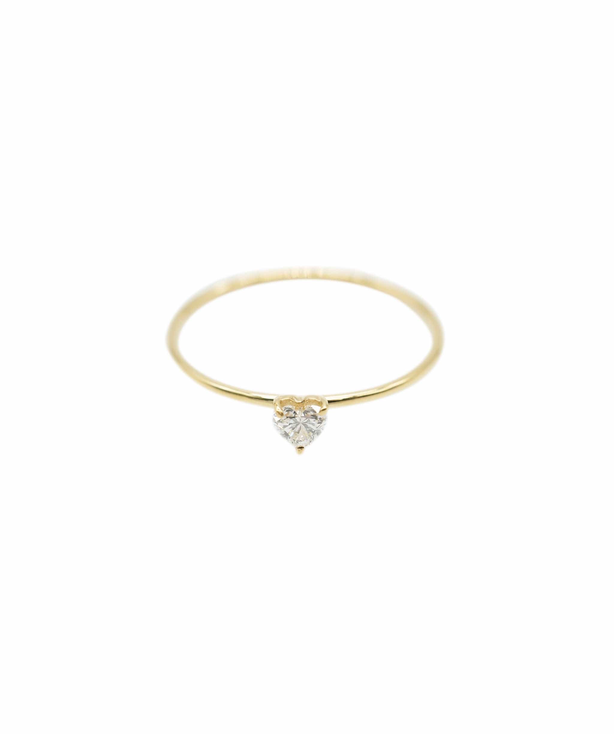 Luxury Promise Stackable Diamond Dot Ring (Heart) size 61 18k Yellow Gold ASL10145-61