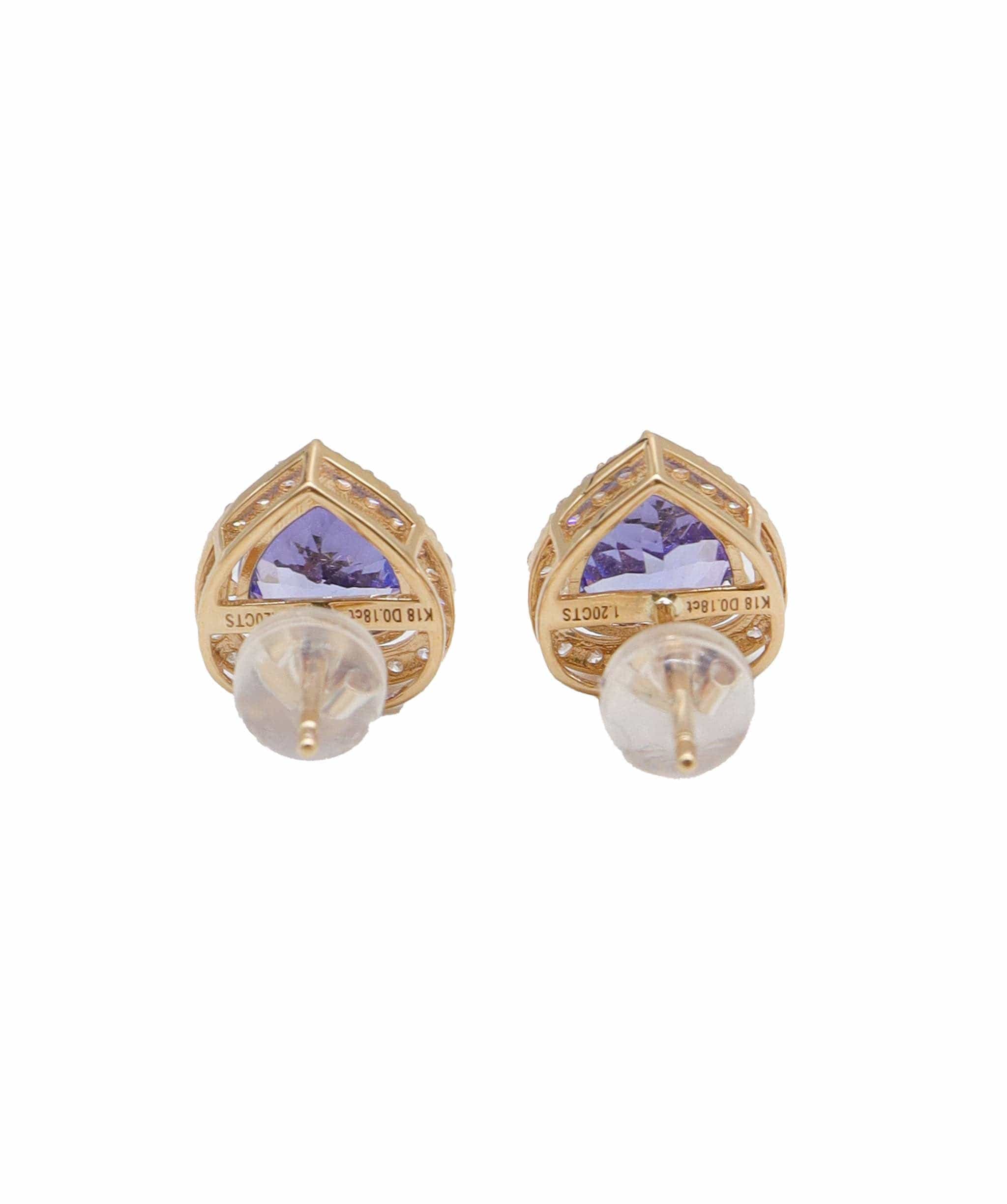 Luxury Promise tanzanite halo heart earrings YG 2.4ct DXBS0904