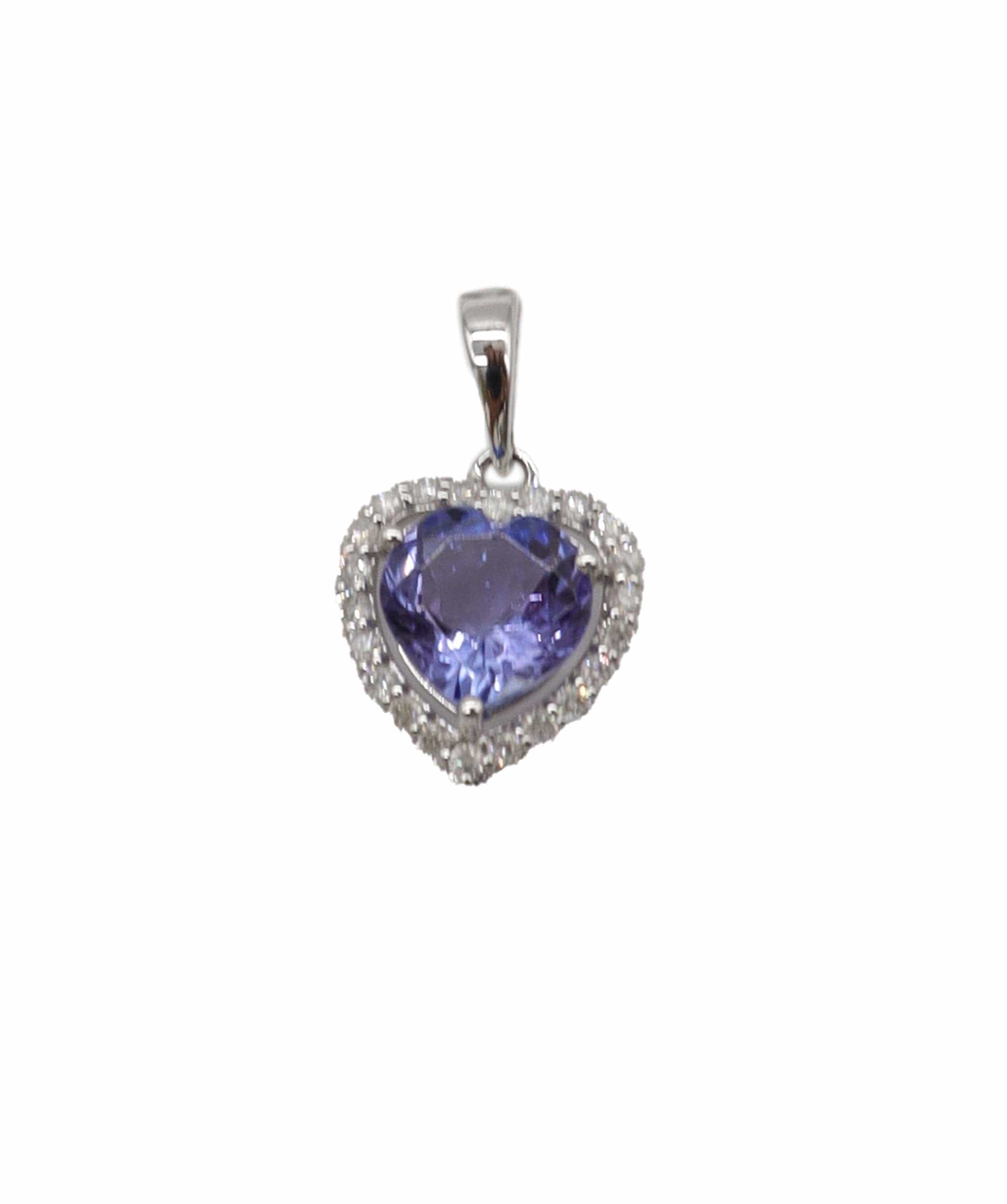 Luxury Promise Tanzanite halo heart WG pedant 1.2cct  DXBS0907