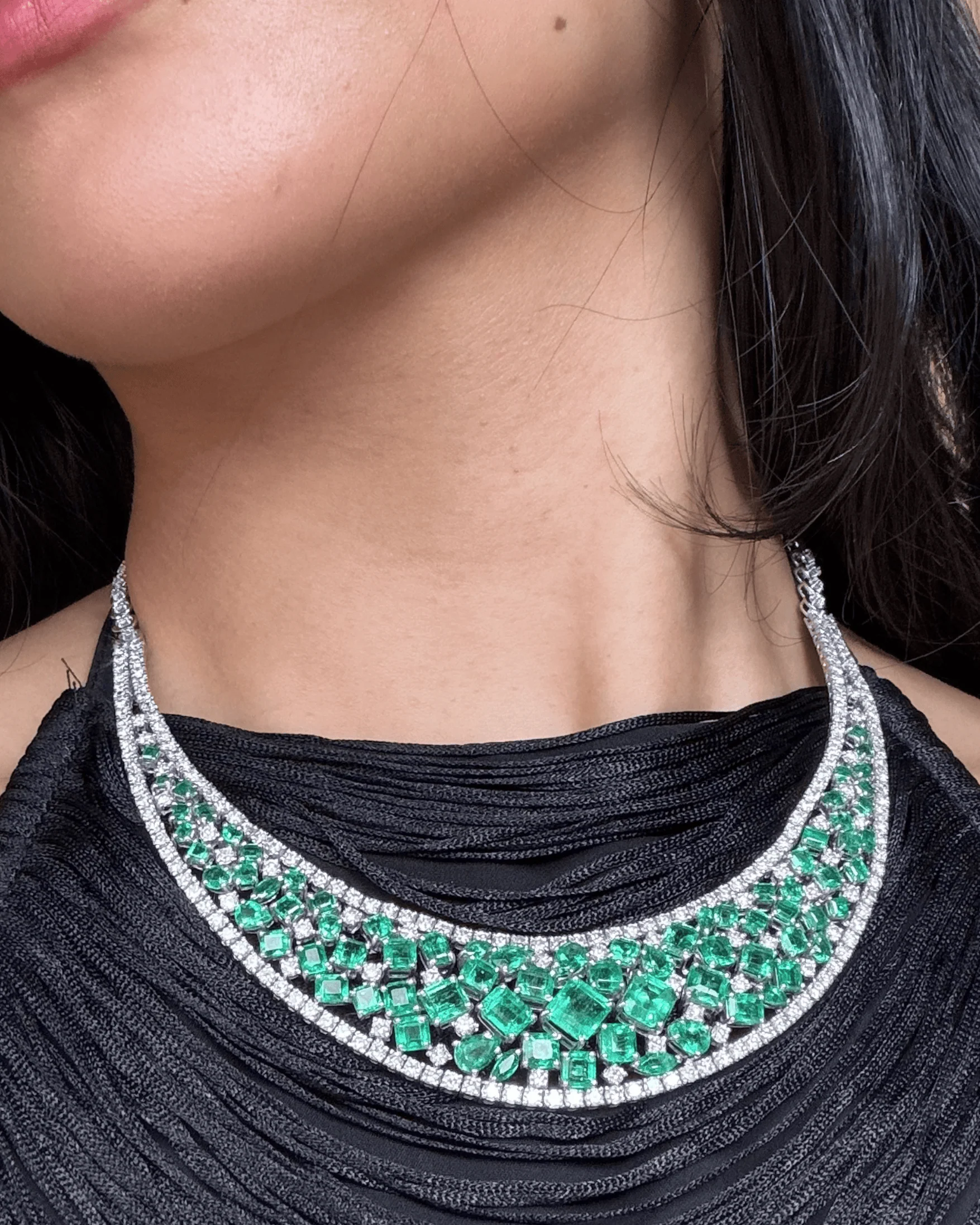 Luxury Promise Muzo Green Colombia Necklace in 18K / E25.45ct / D11.64ct CZCA JJC0595
