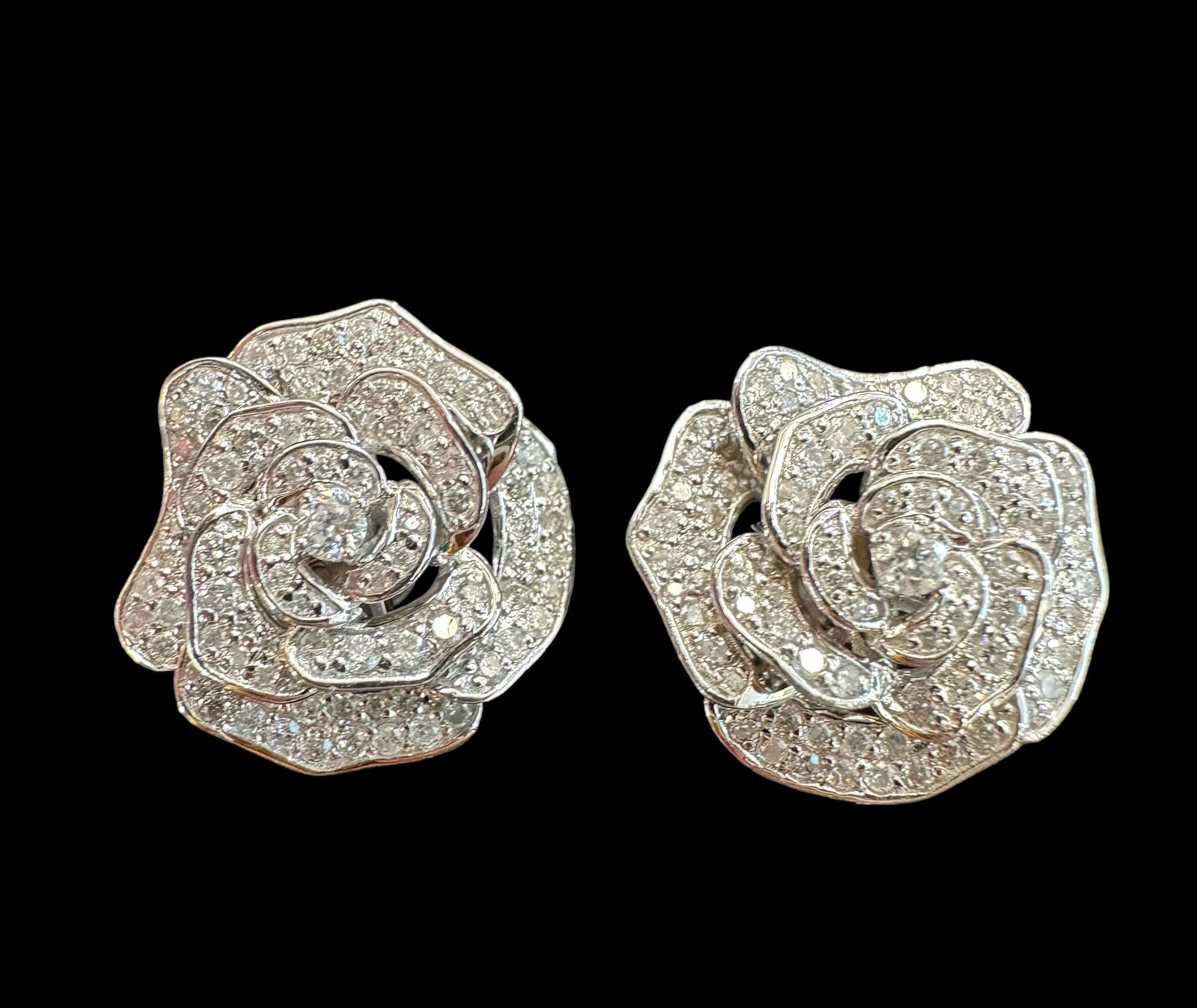 Luxury Promise Diamond Flower Studs