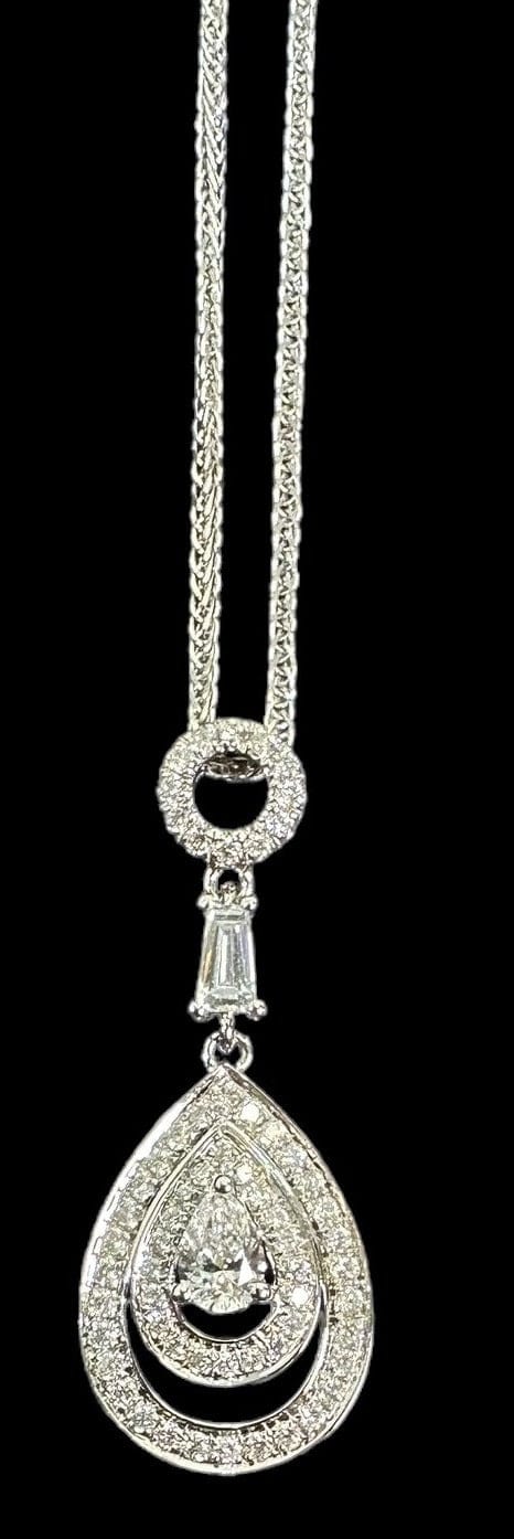 Luxury Promise Diamond Tear Drop Pendant Necklace