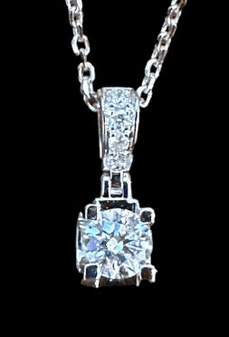 Luxury Promise Natural White Diamond Pendant set in 18K White Gold