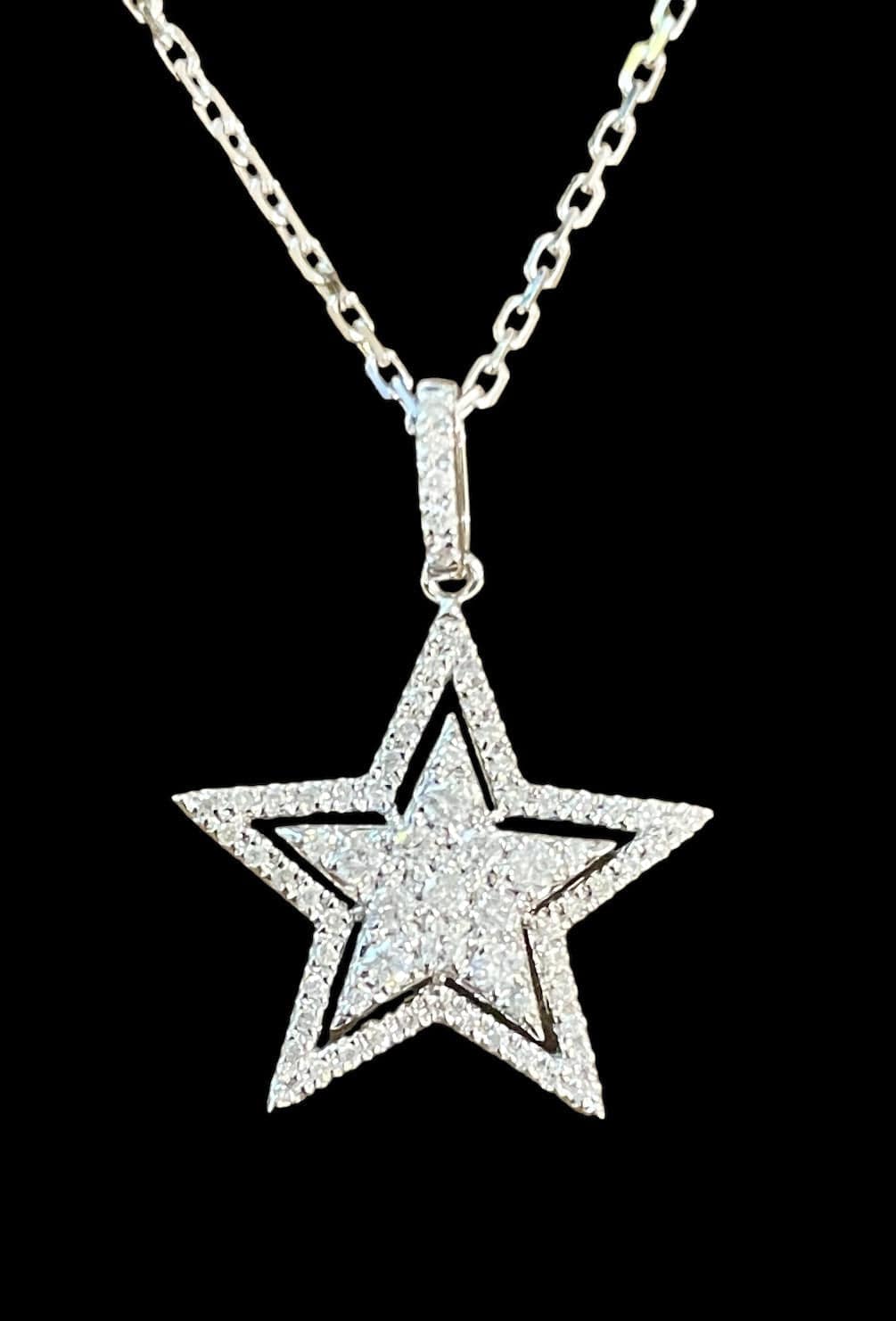 Luxury Promise Natural White Diamond Star Necklace