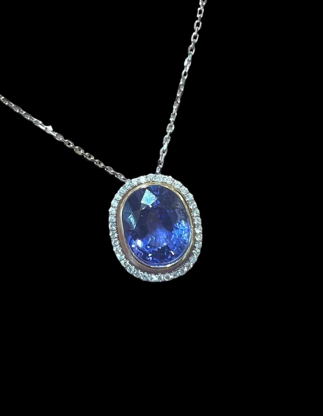 Luxury Promise Two Way Natural Tanzanite & Diamond Pendant