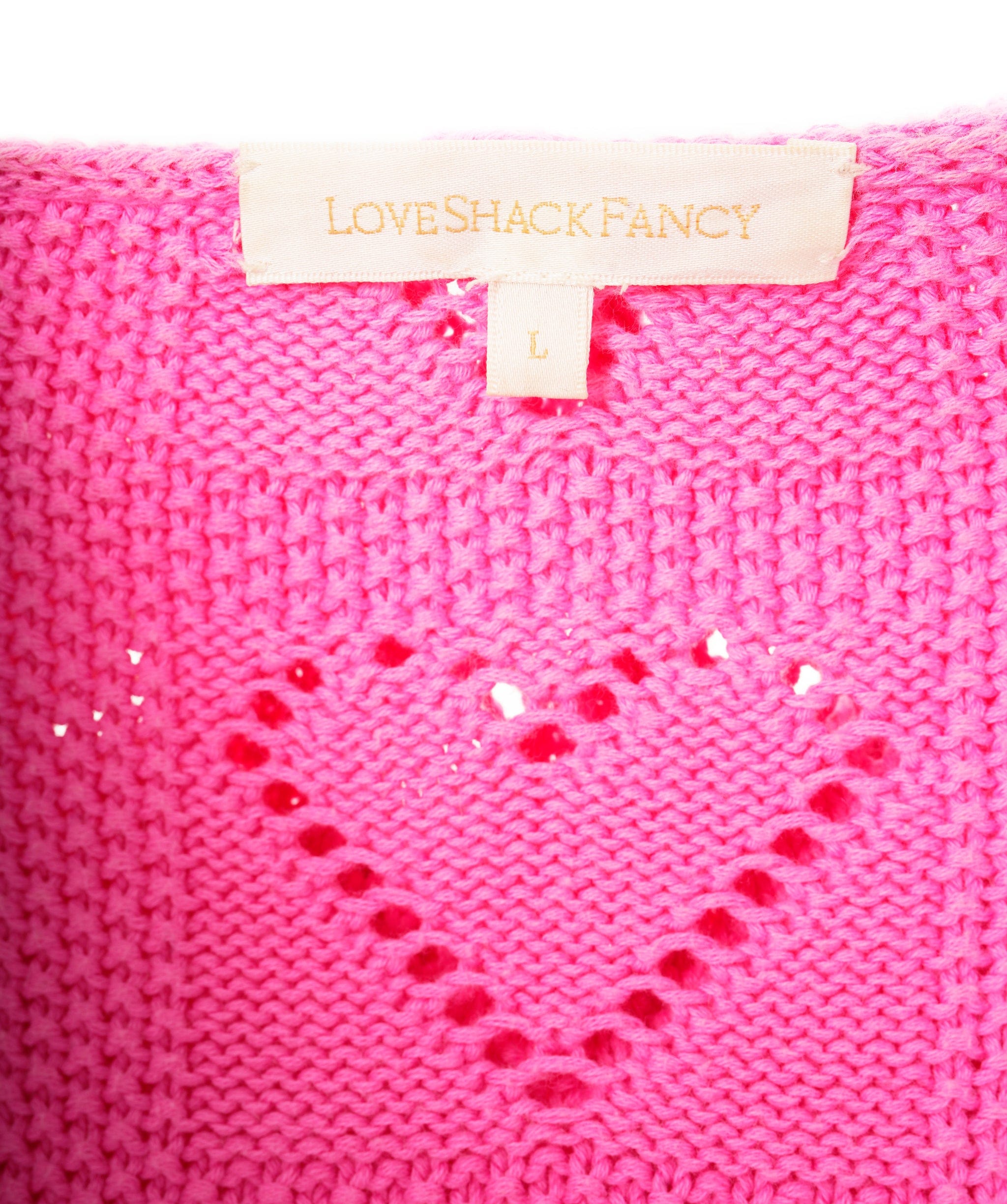 Luxury Promise Pink heart pattern cardigan AVL1092