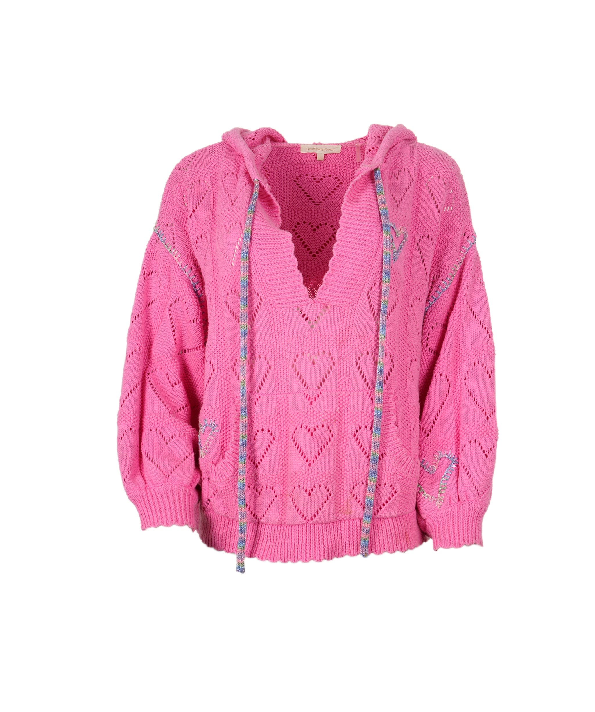 Luxury Promise Pink heart pattern cardigan AVL1092