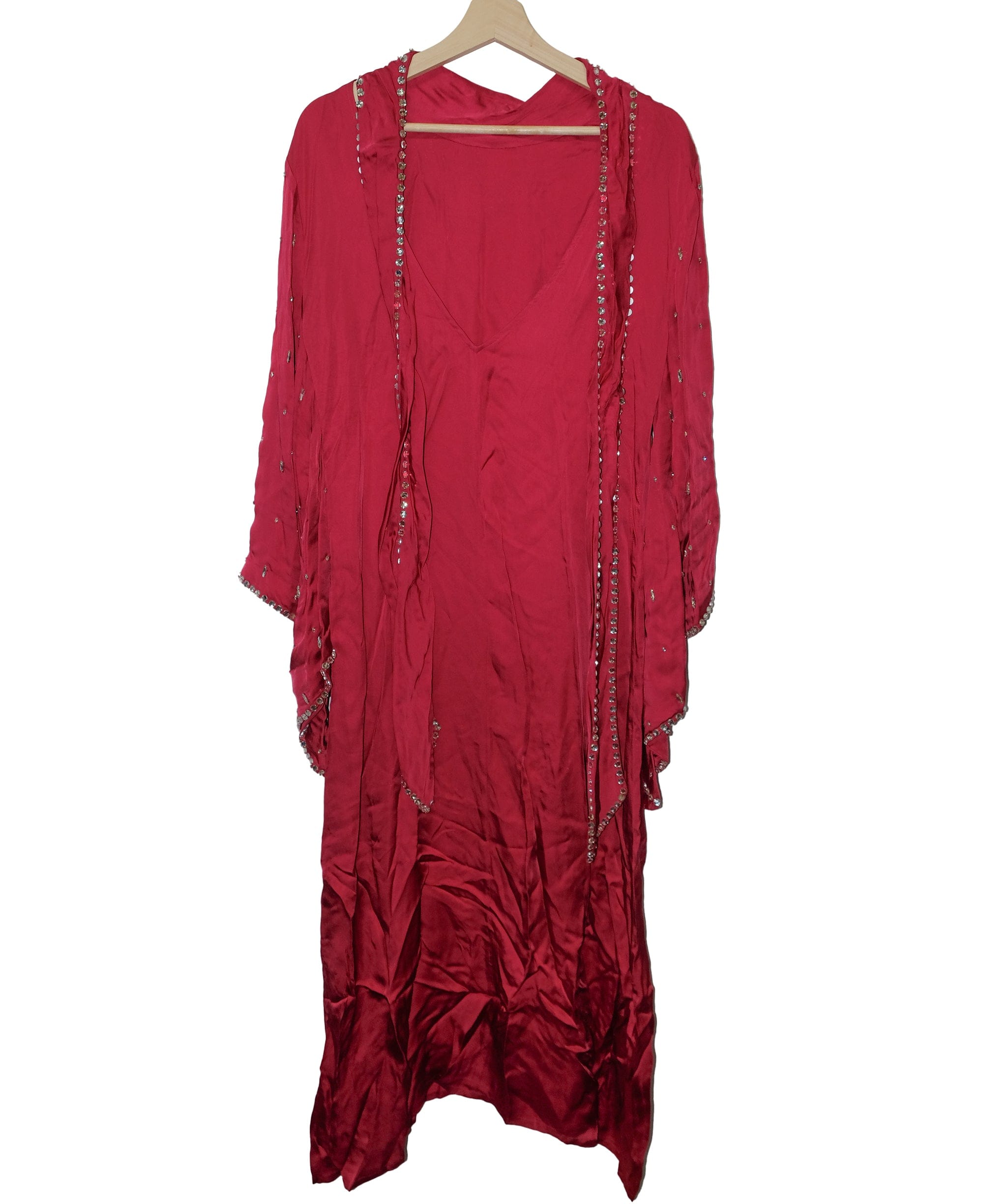 Luxury Promise Ashaalia Bell Sleeve Dress Burgundy Red RJC3447