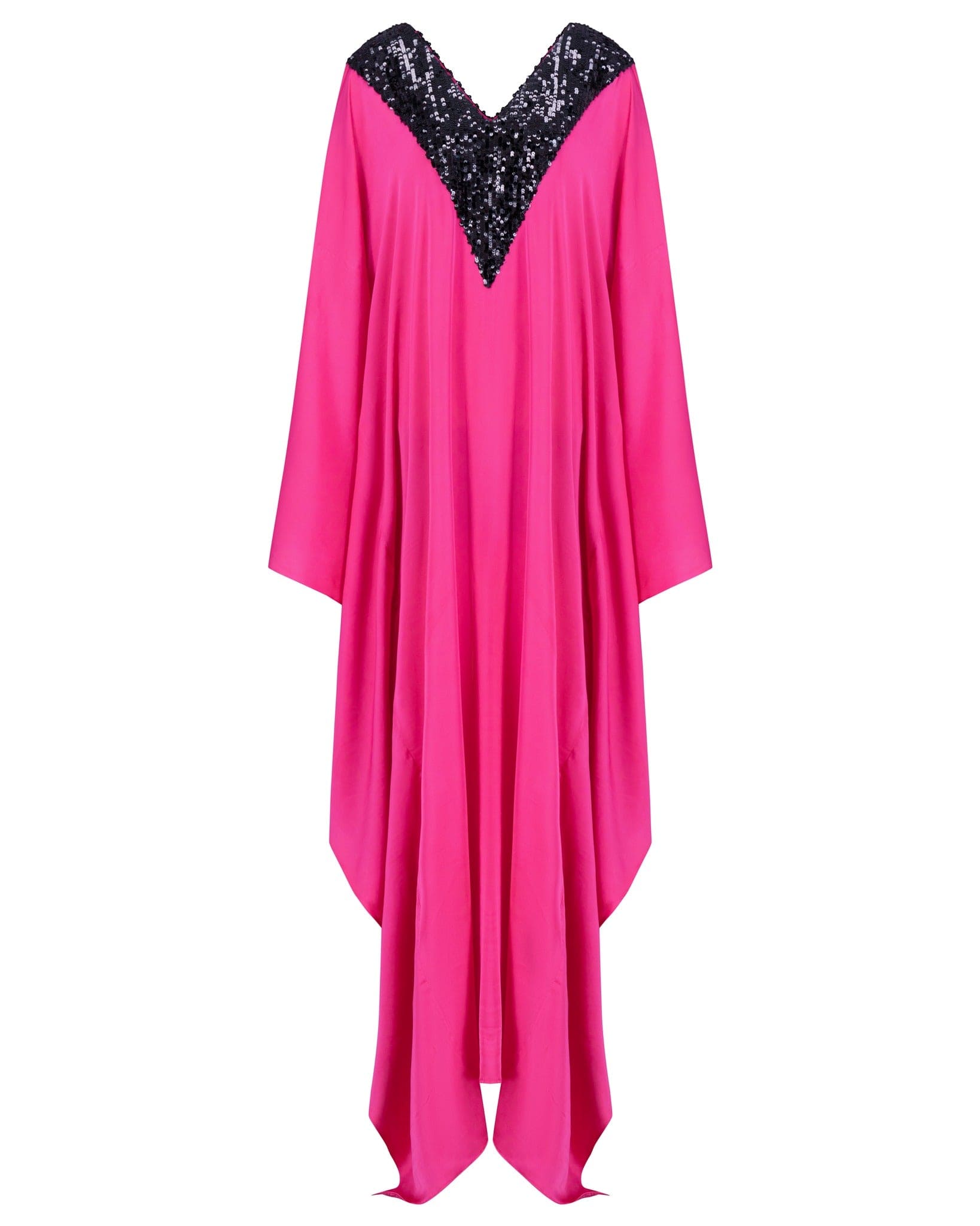 Luxury Promise HER silk kaftan with V neck sequin front and back RJC3668