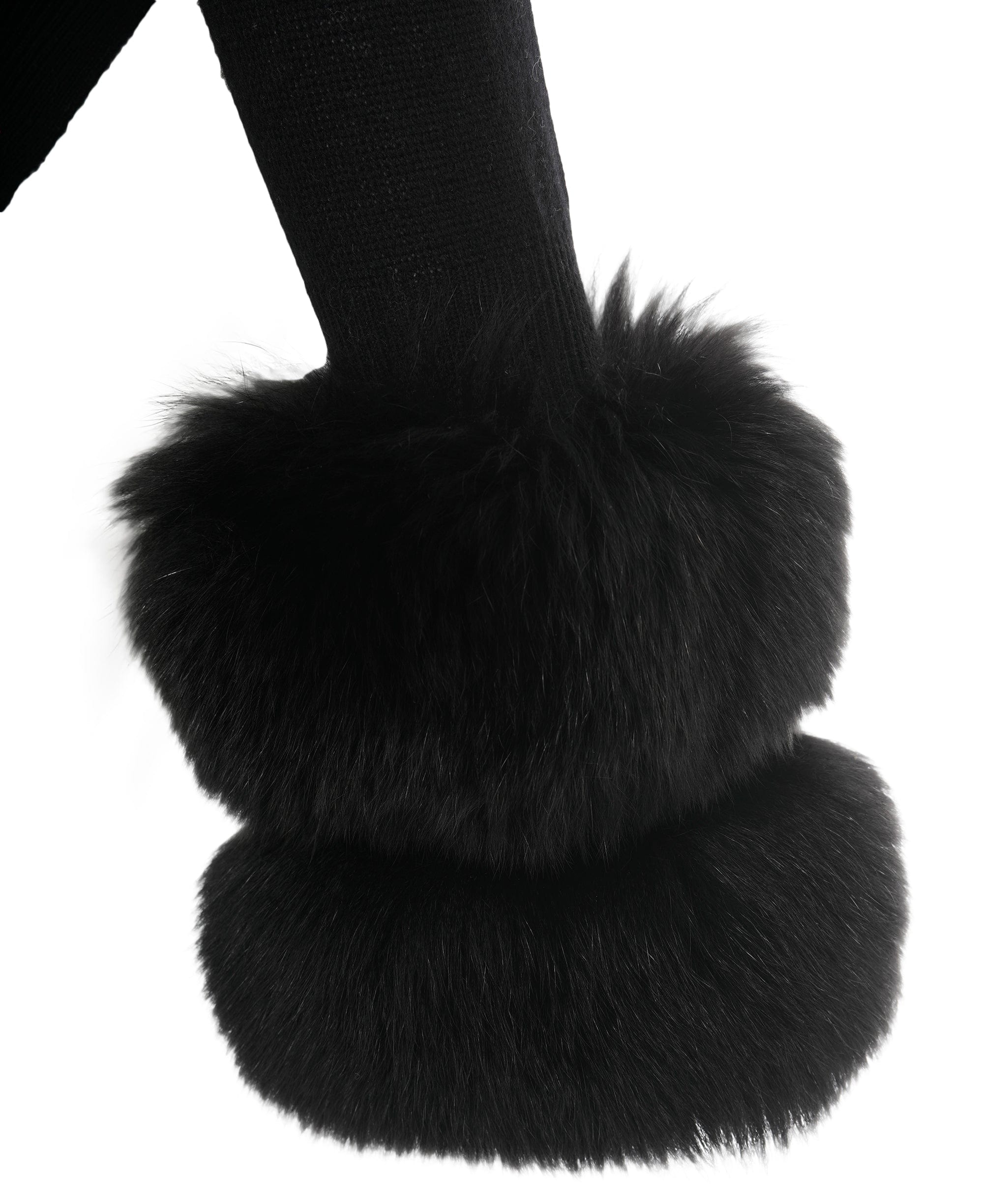 Luxury Promise Izaak Azanei Black Jumper with Fur Cuff Sleeves  ALC1901