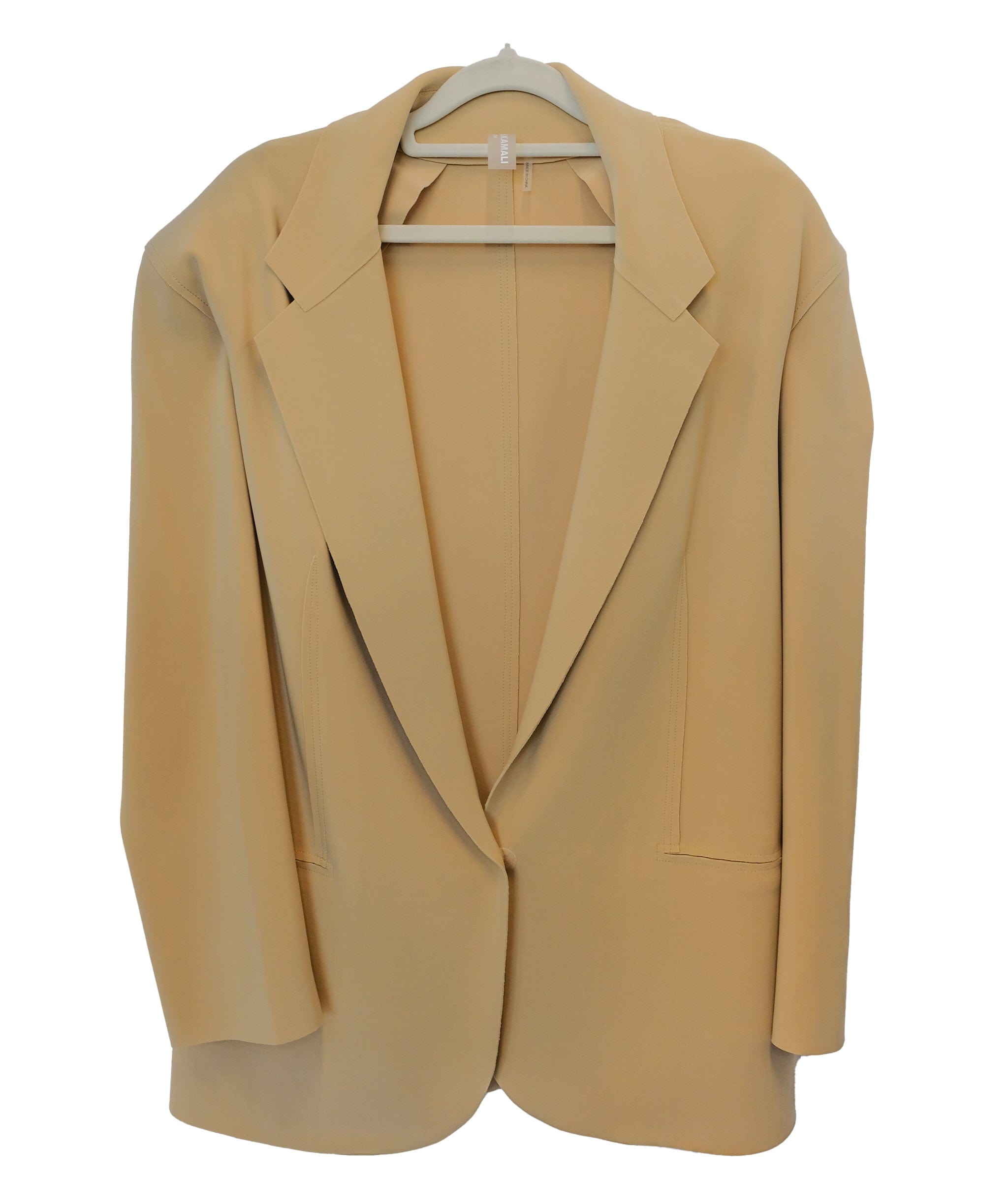 Luxury Promise Norma Kamali Yellow Stretch Knit Oversized Blazer S RJC3867