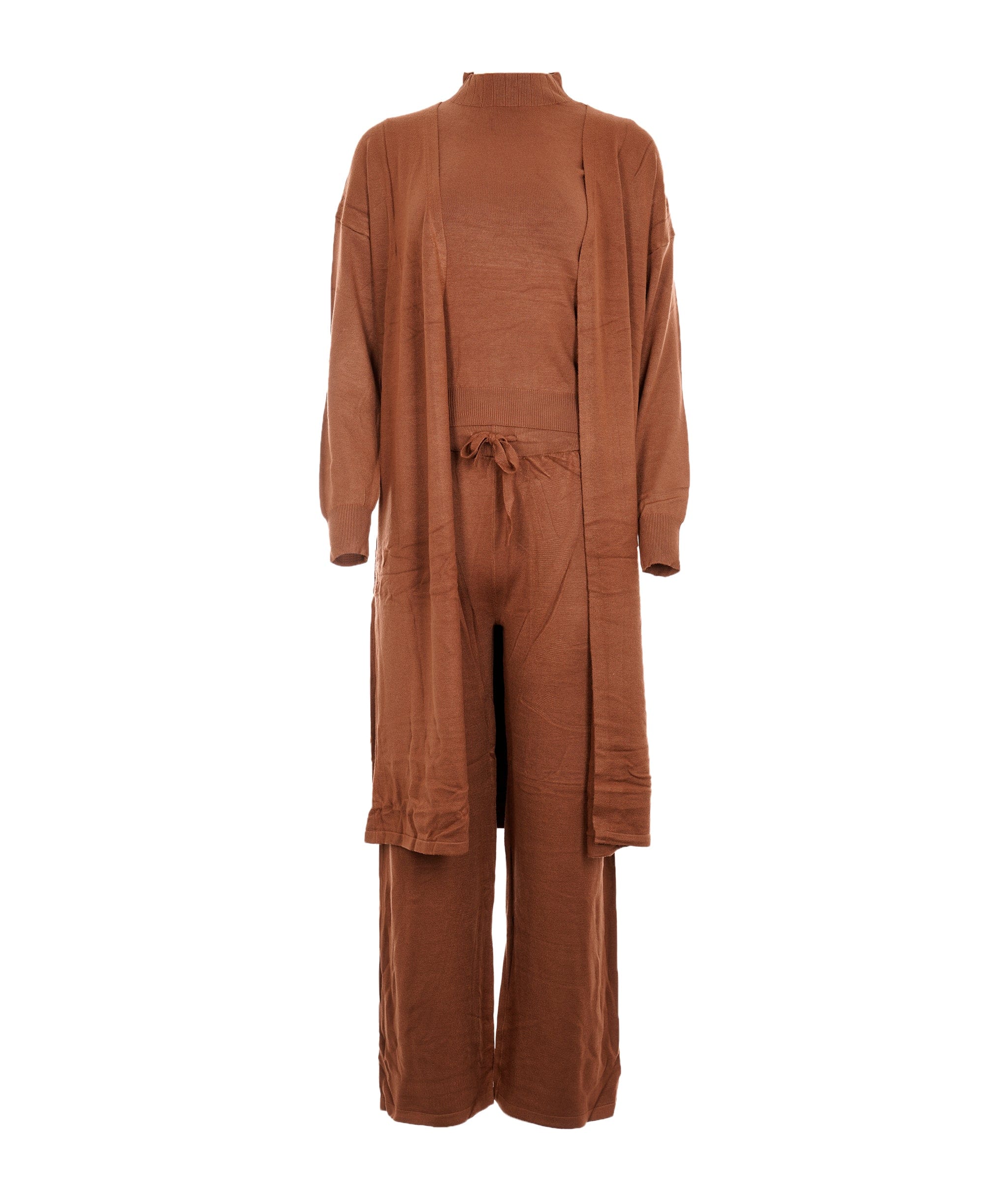 Luxury Promise Tia 3 Piece Brown Set XL Loungewear Set DBXL0104