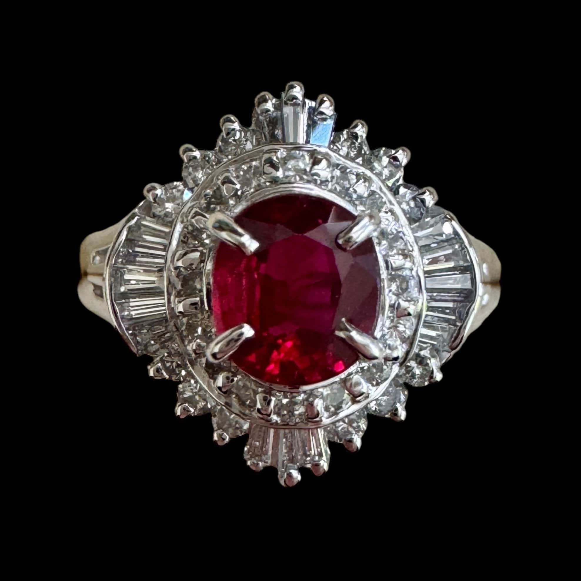 Luxury Promise 0.87ct "Pigeon Blood" Ruby & Diamond Ring set in Platinum