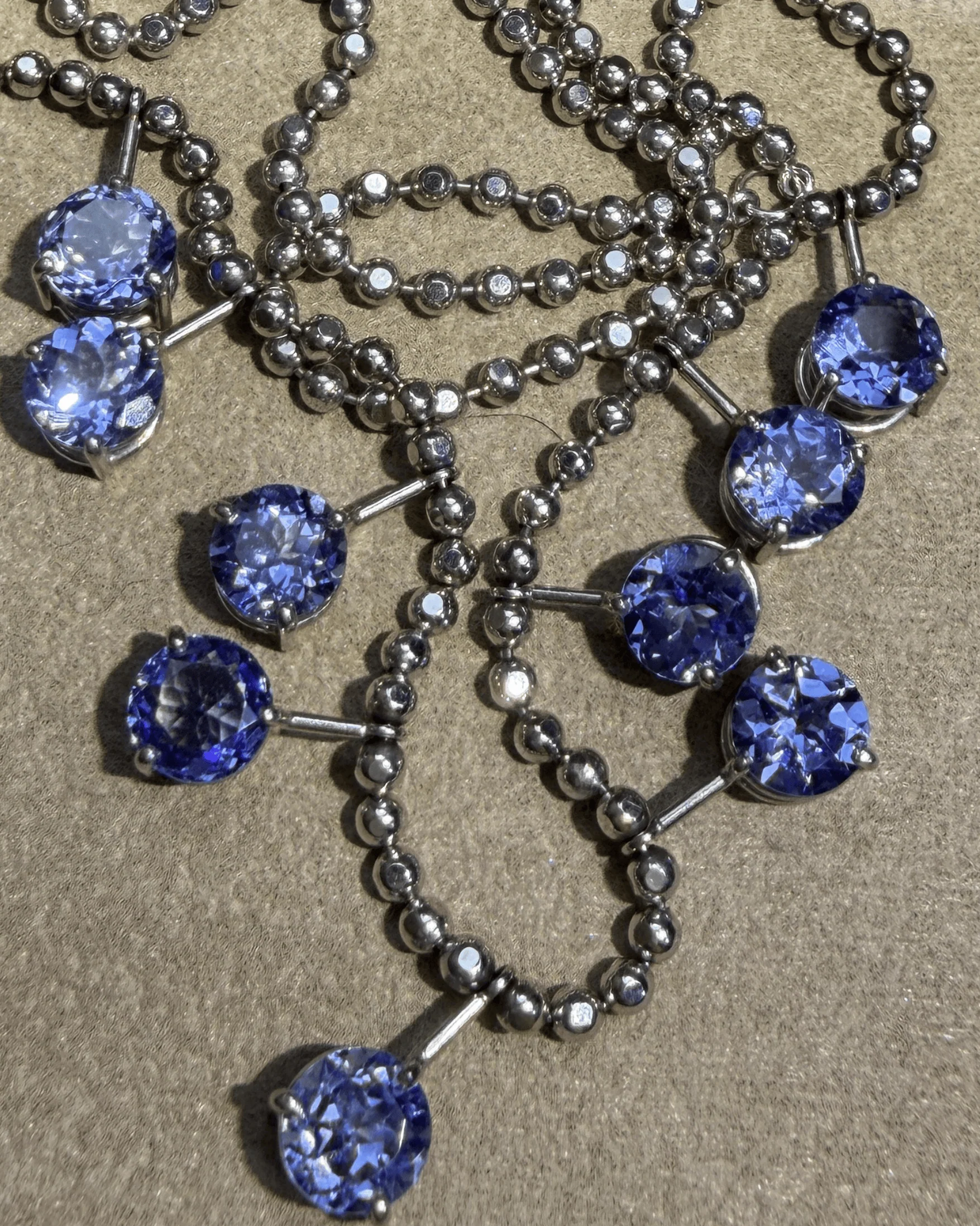 Luxury Promise Tanzanite Necklace in Pt850 / T7.44ct (42cm) 3102 JJC0586